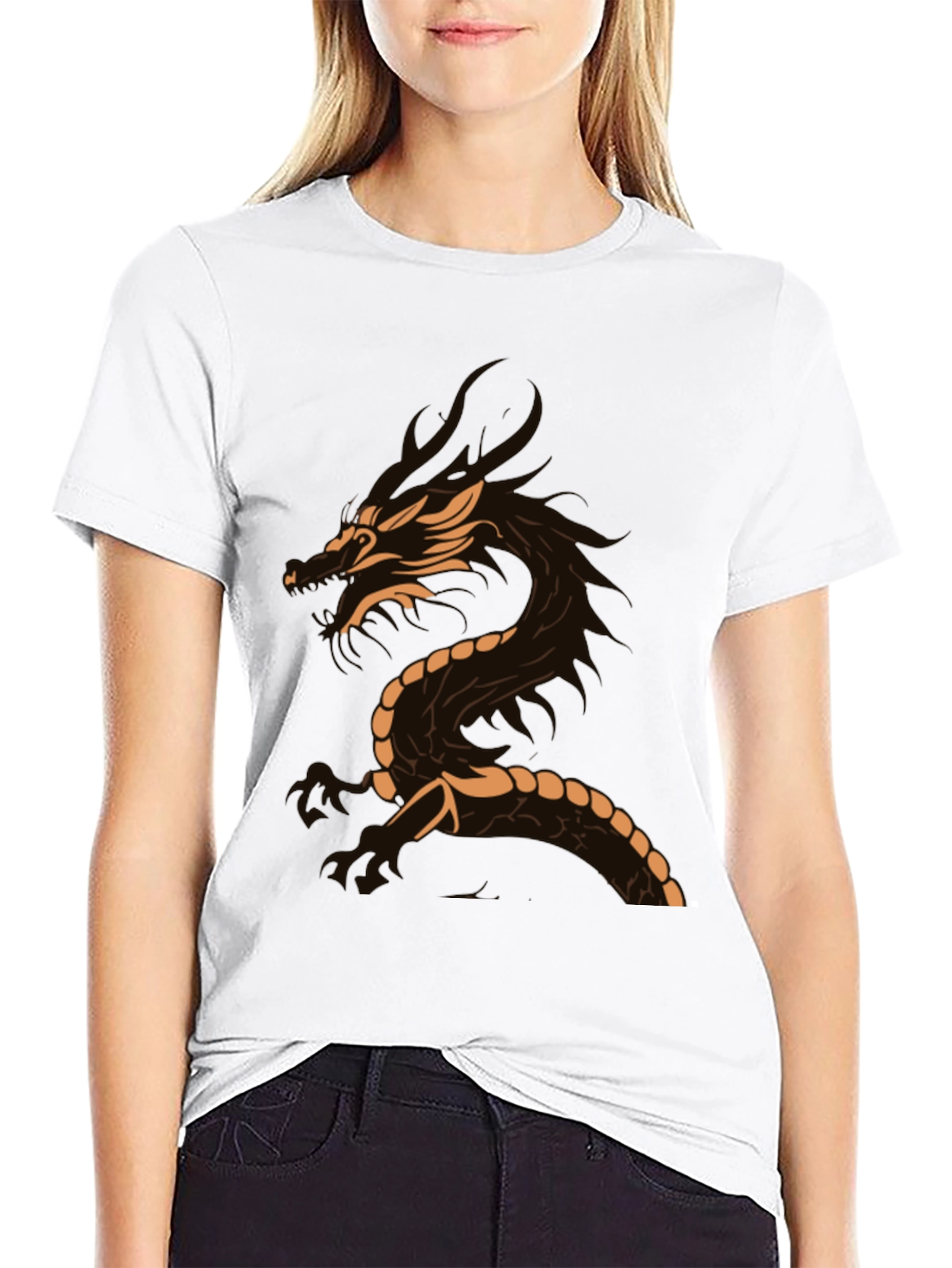 Dragon Graphic Tee - Black Casual T-Shirt