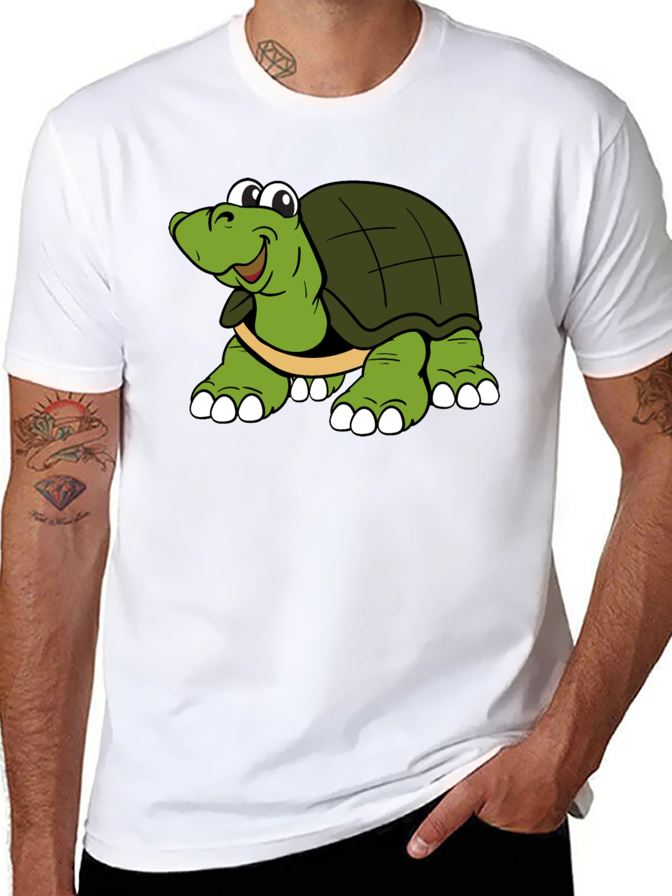 Cartoon Turtle Graphic T-Shirt