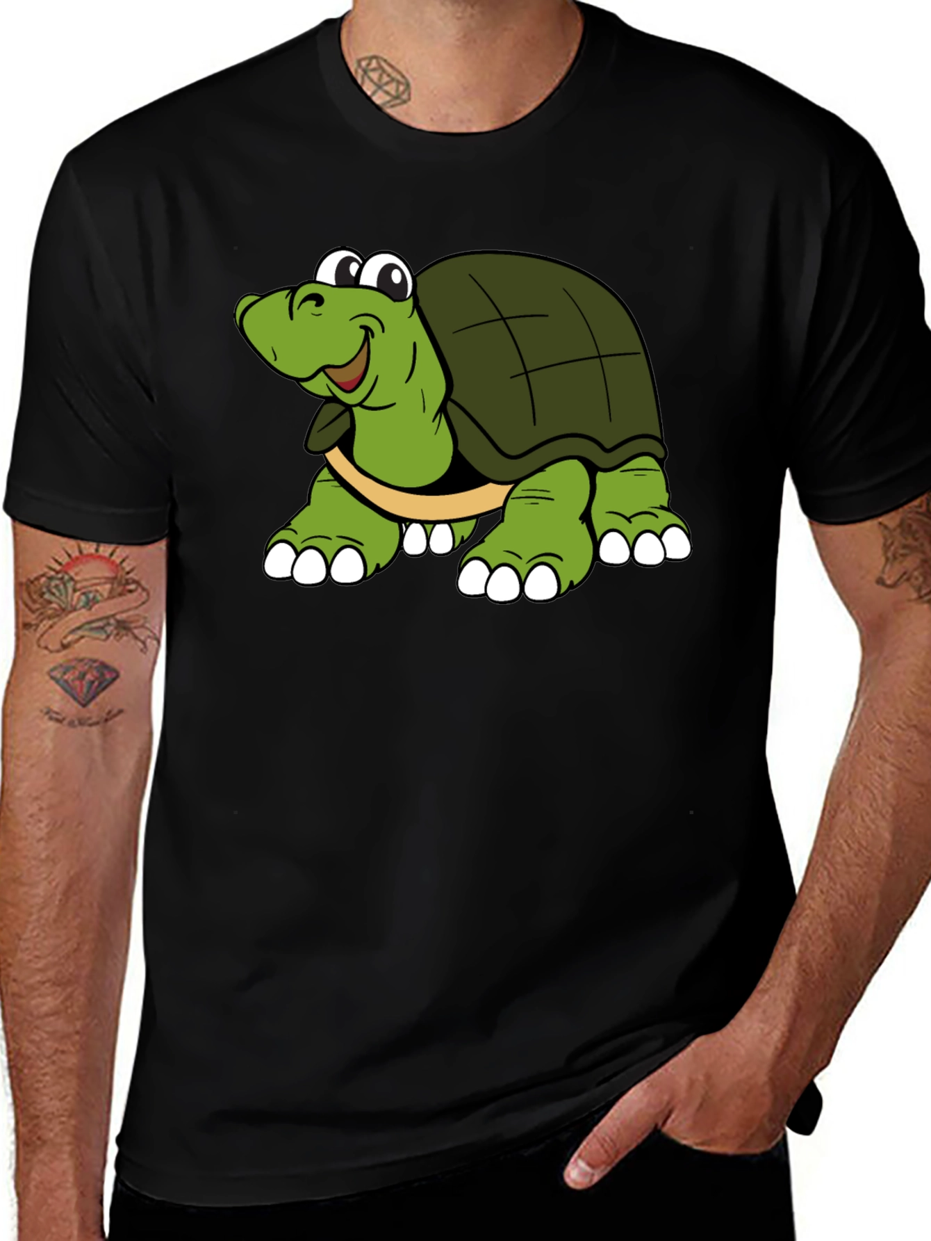 Cartoon Turtle Graphic T-Shirt