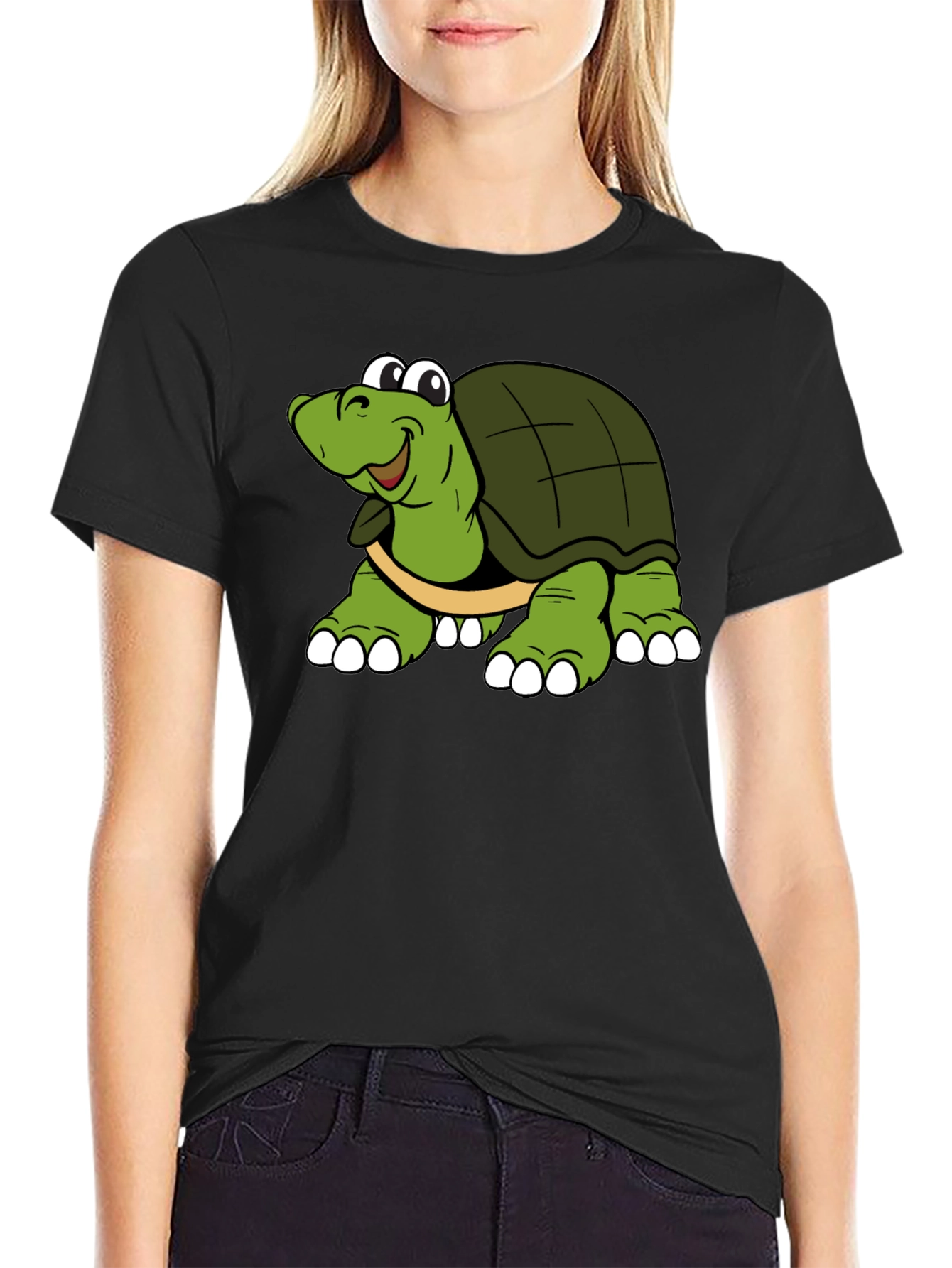 Cartoon Turtle Graphic T-Shirt