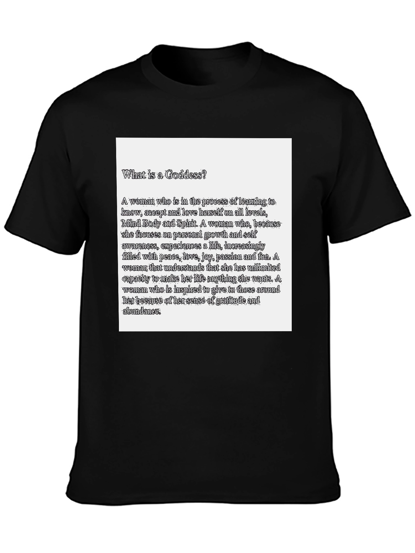 Goddess Definition Black T-Shirt
