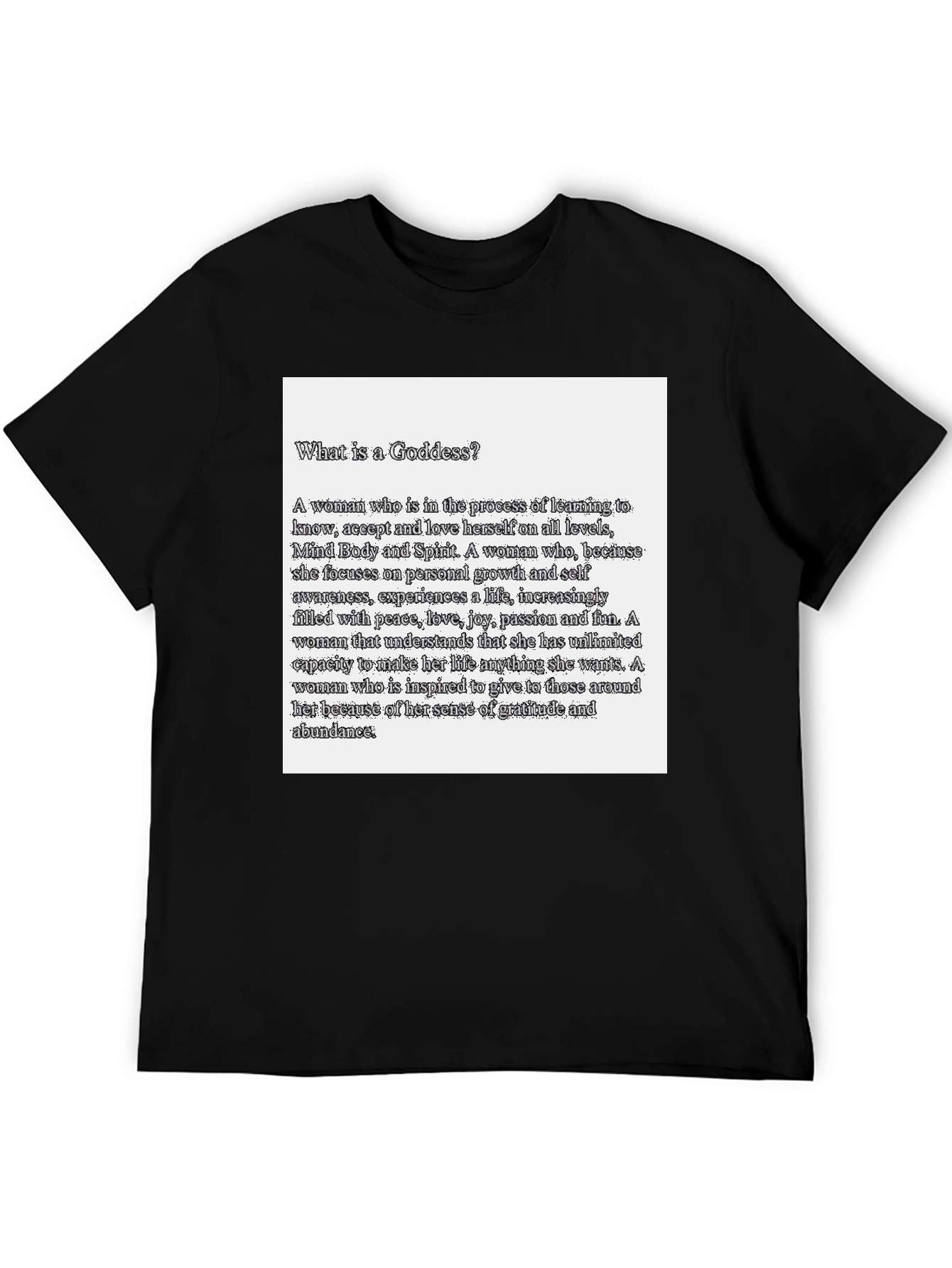 Goddess Definition Black T-Shirt