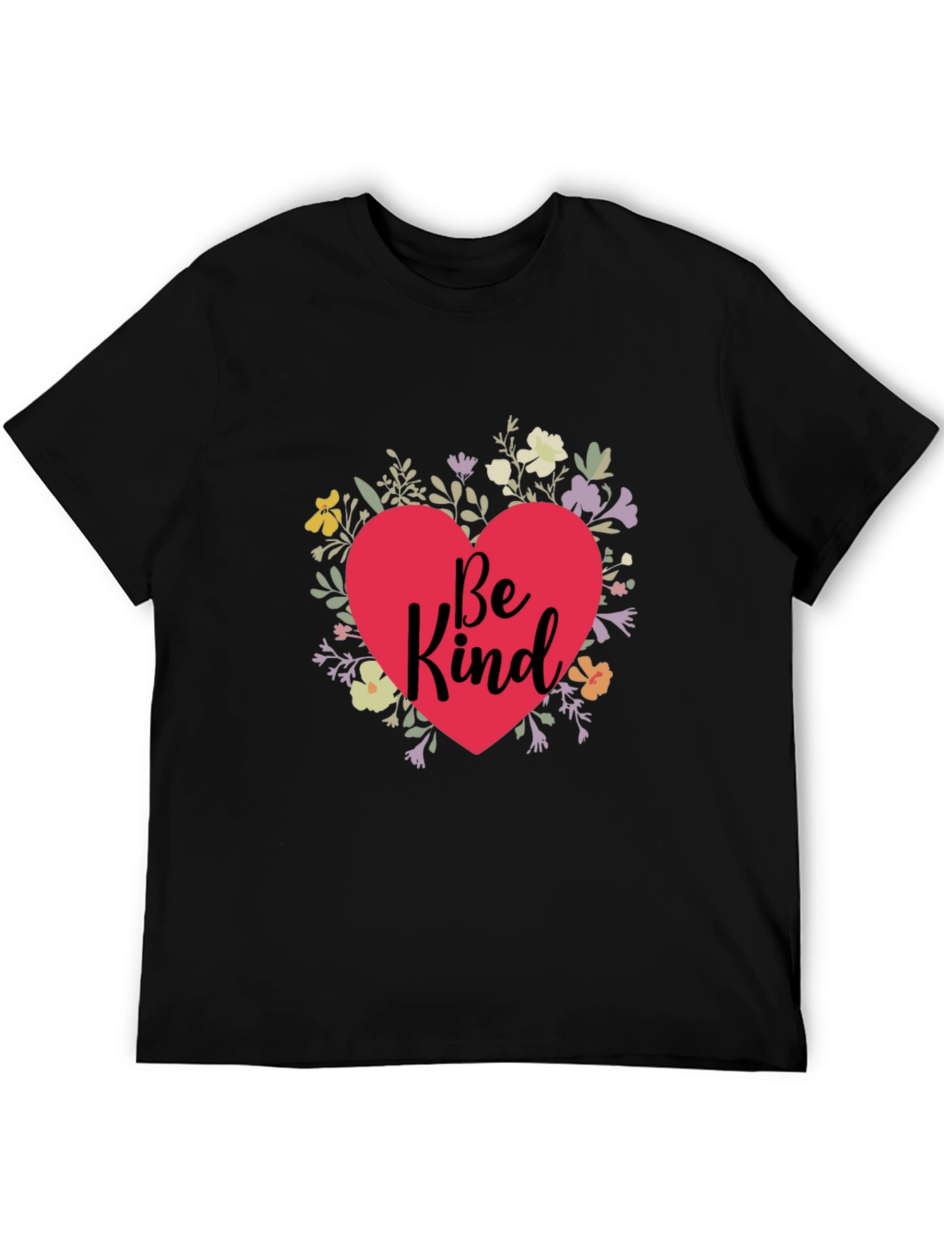 Be Kind Floral Heart Graphic T-Shirt