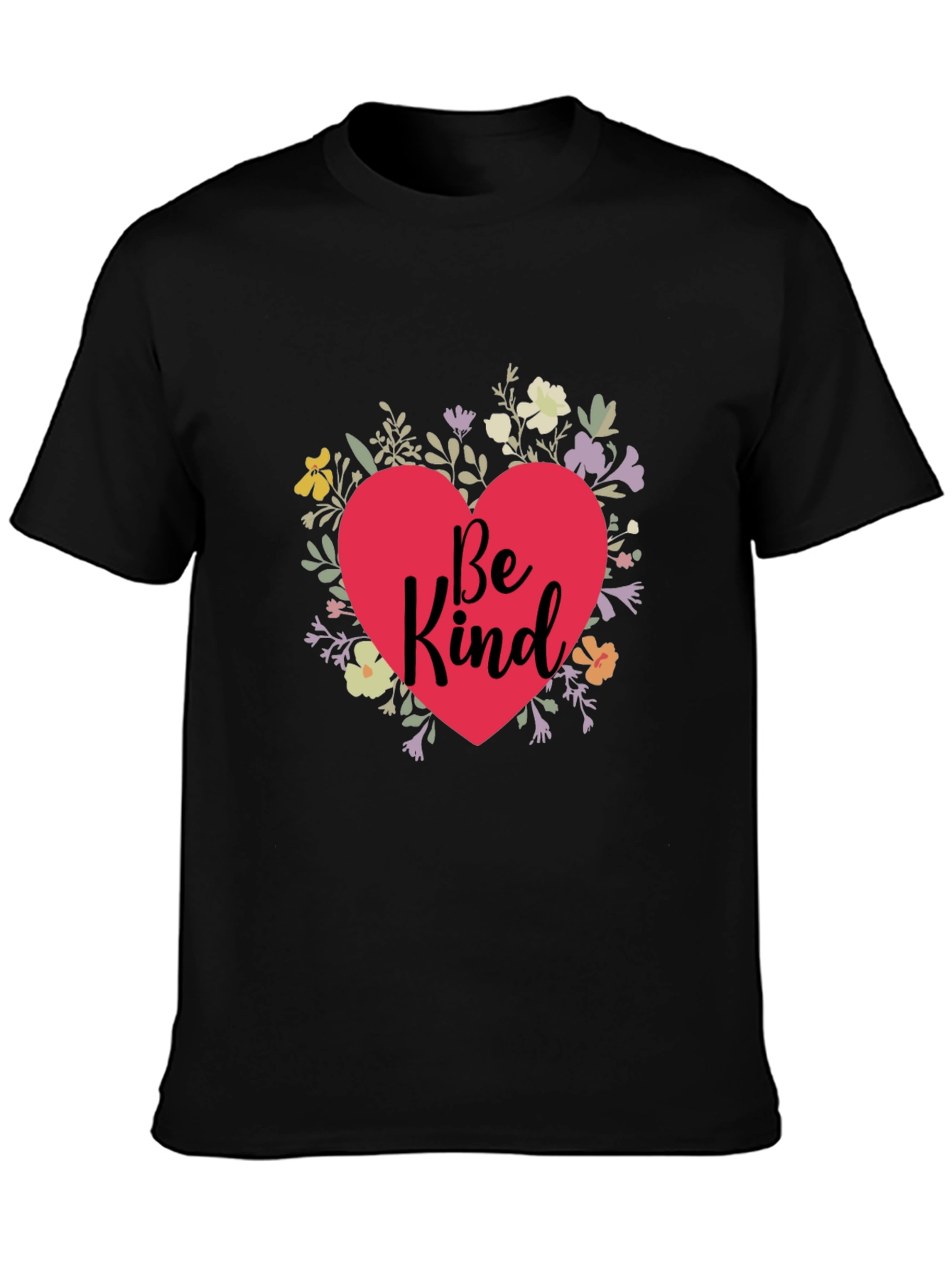 Be Kind Floral Heart Graphic T-Shirt