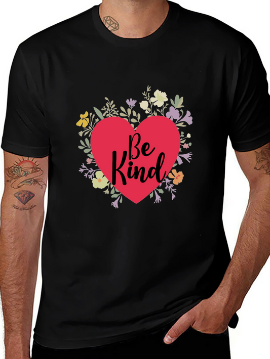Be Kind Floral Heart Graphic T-Shirt