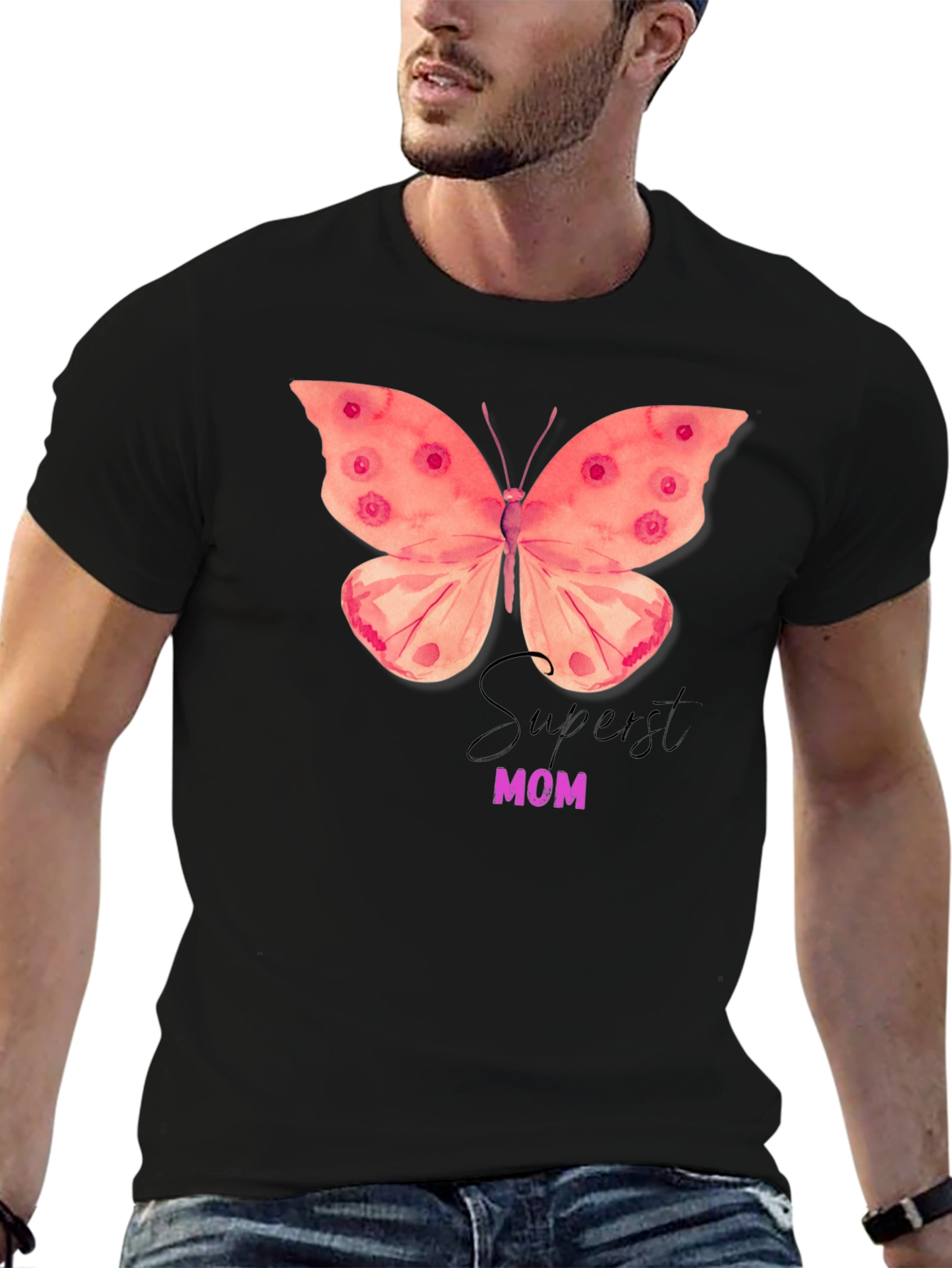 Superst Mom Butterfly Graphic T-Shirt