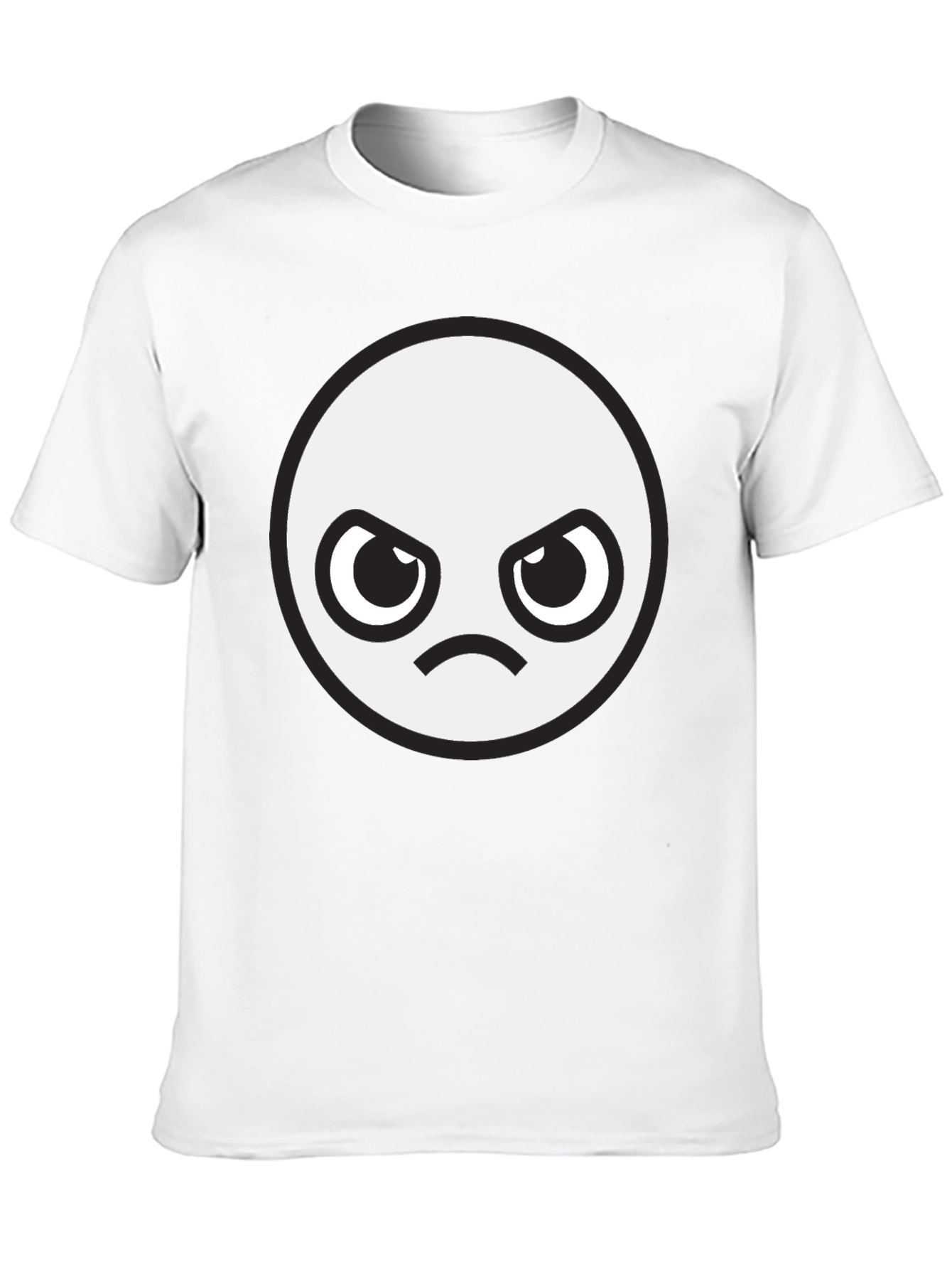 Angry Face Graphic Black T-Shirt