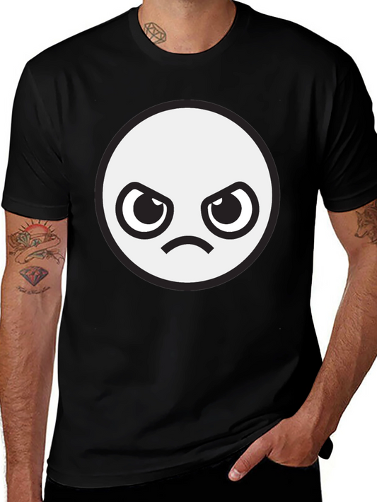 Angry Face Graphic Black T-Shirt