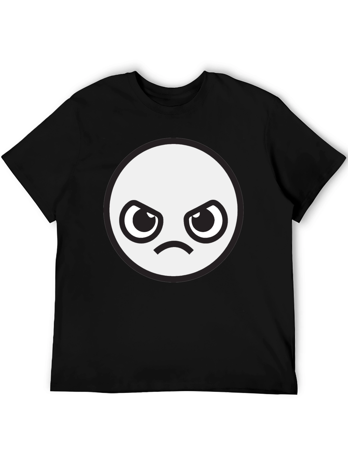 Angry Face Graphic Black T-Shirt