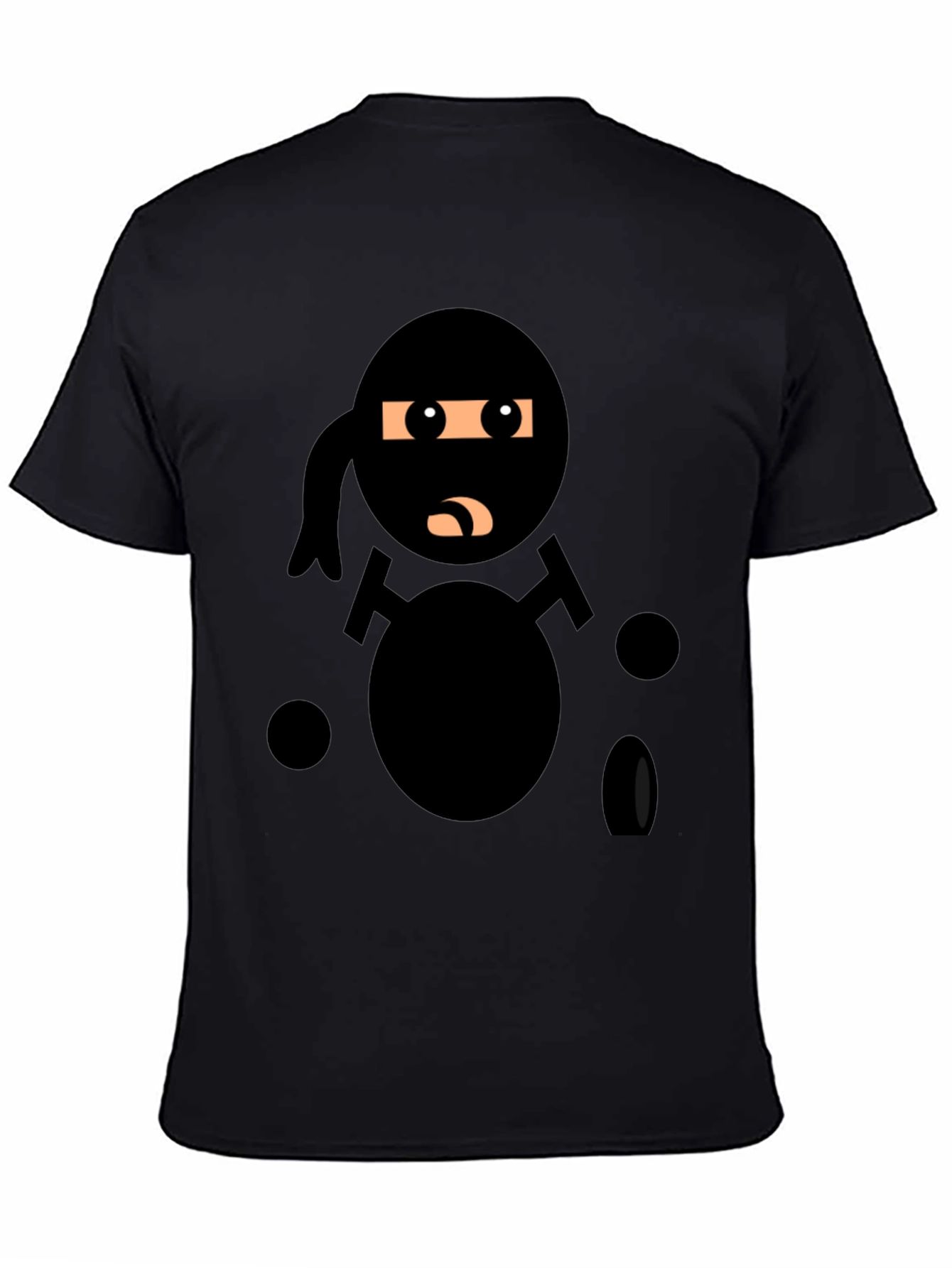 Ninja Cartoon Black T-Shirt