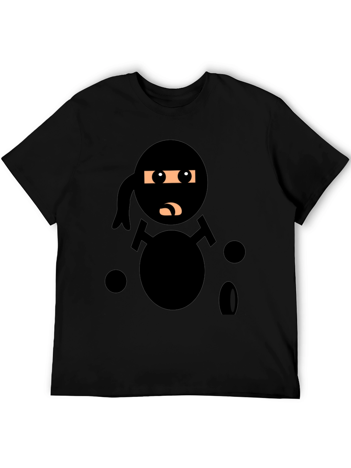 Ninja Cartoon Black T-Shirt