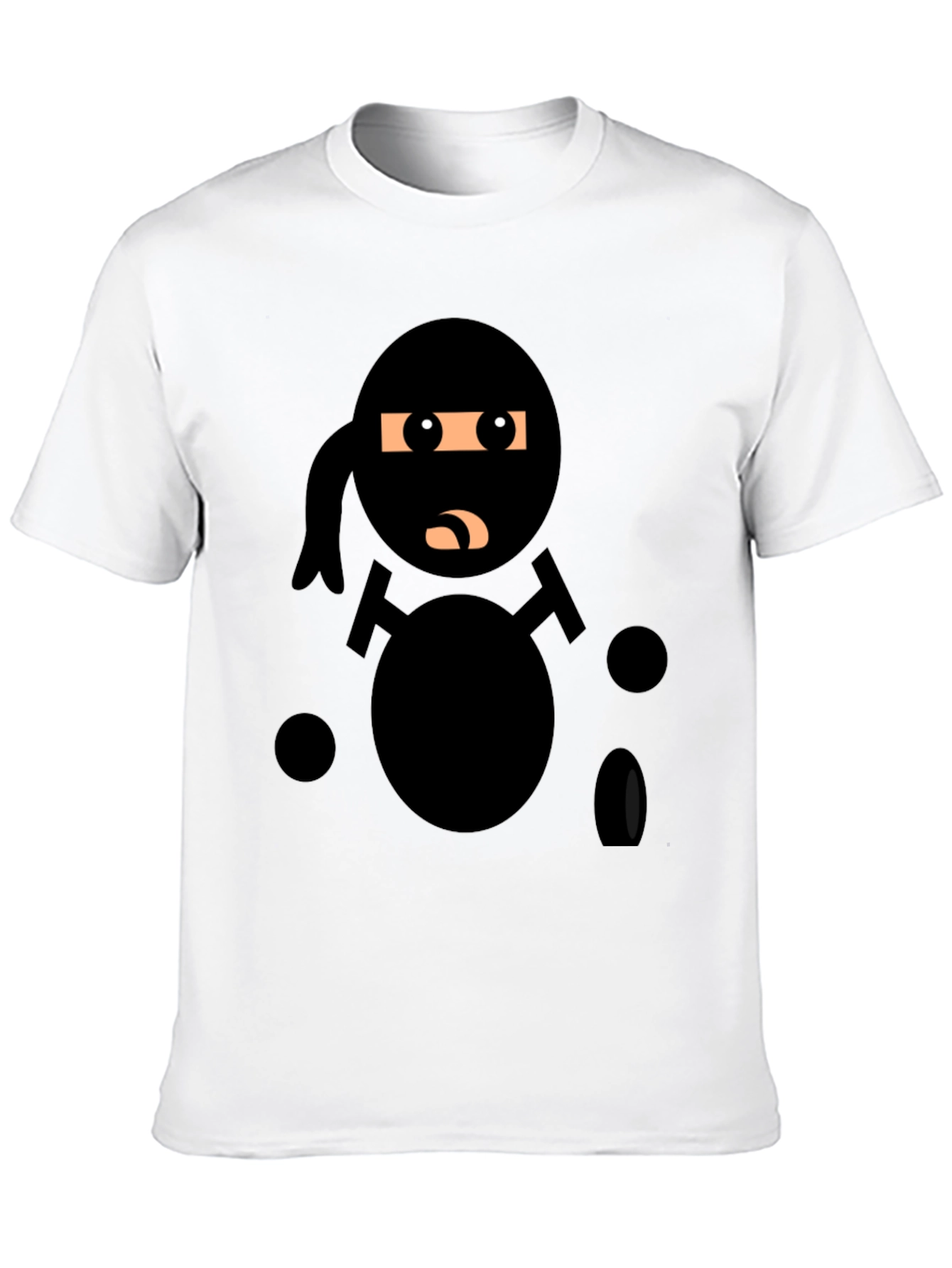 Ninja Cartoon Black T-Shirt
