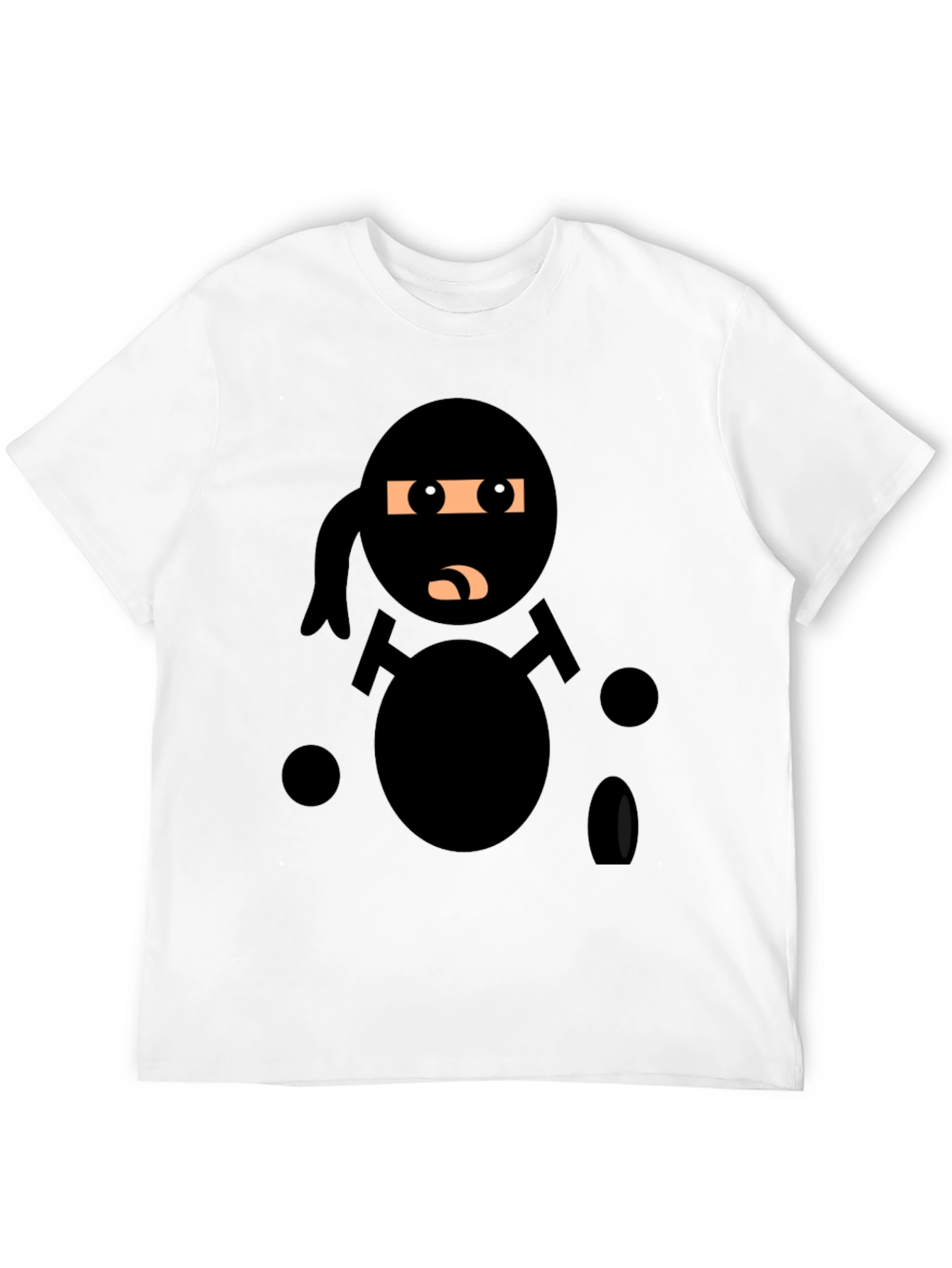 Ninja Cartoon Black T-Shirt