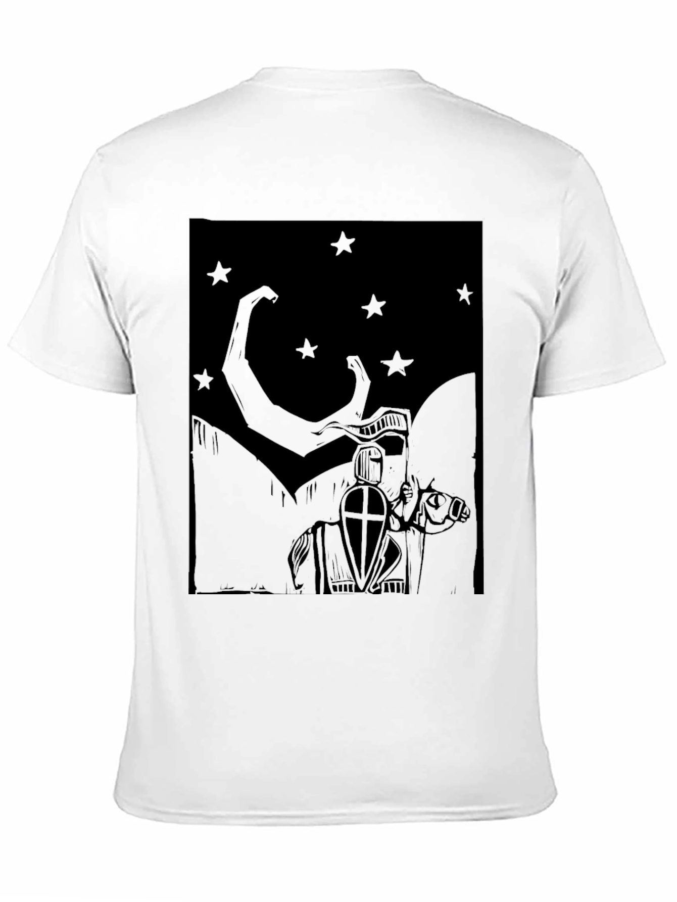 Knight & Stars Graphic Tee - Black Cotton Blend