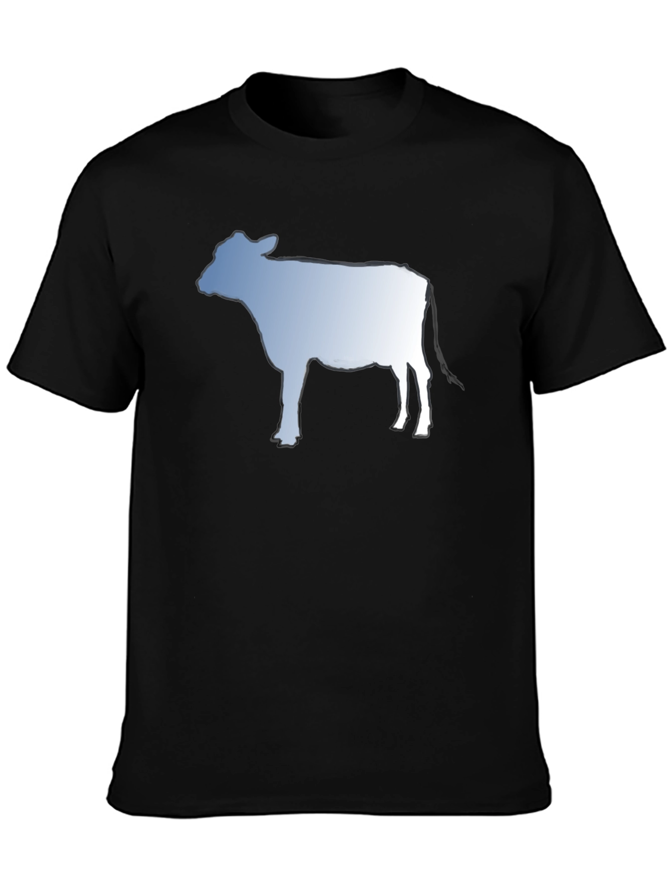 Cow Silhouette Graphic Tee - Black Cotton T-Shirt