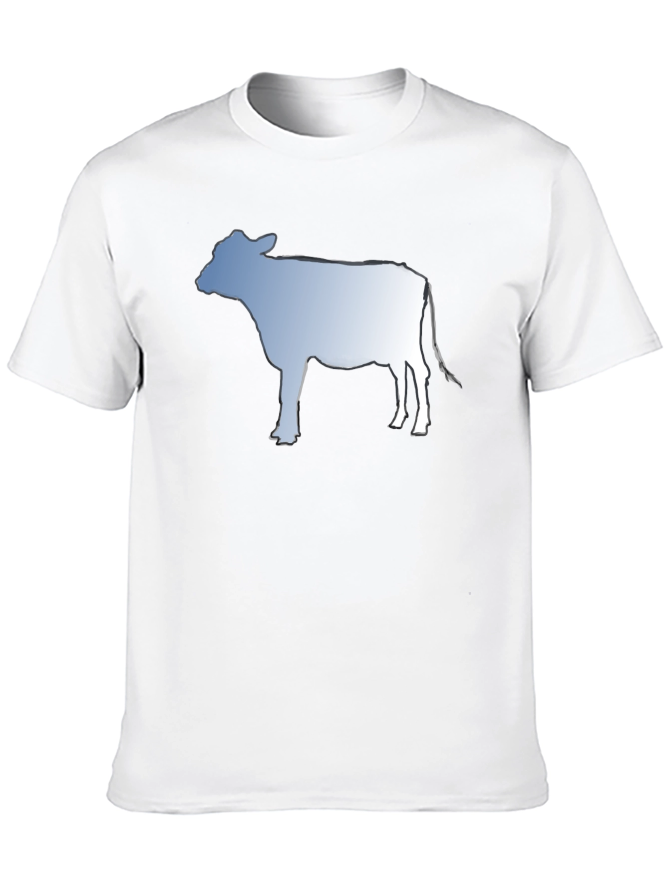 Cow Silhouette Graphic Tee - Black Cotton T-Shirt