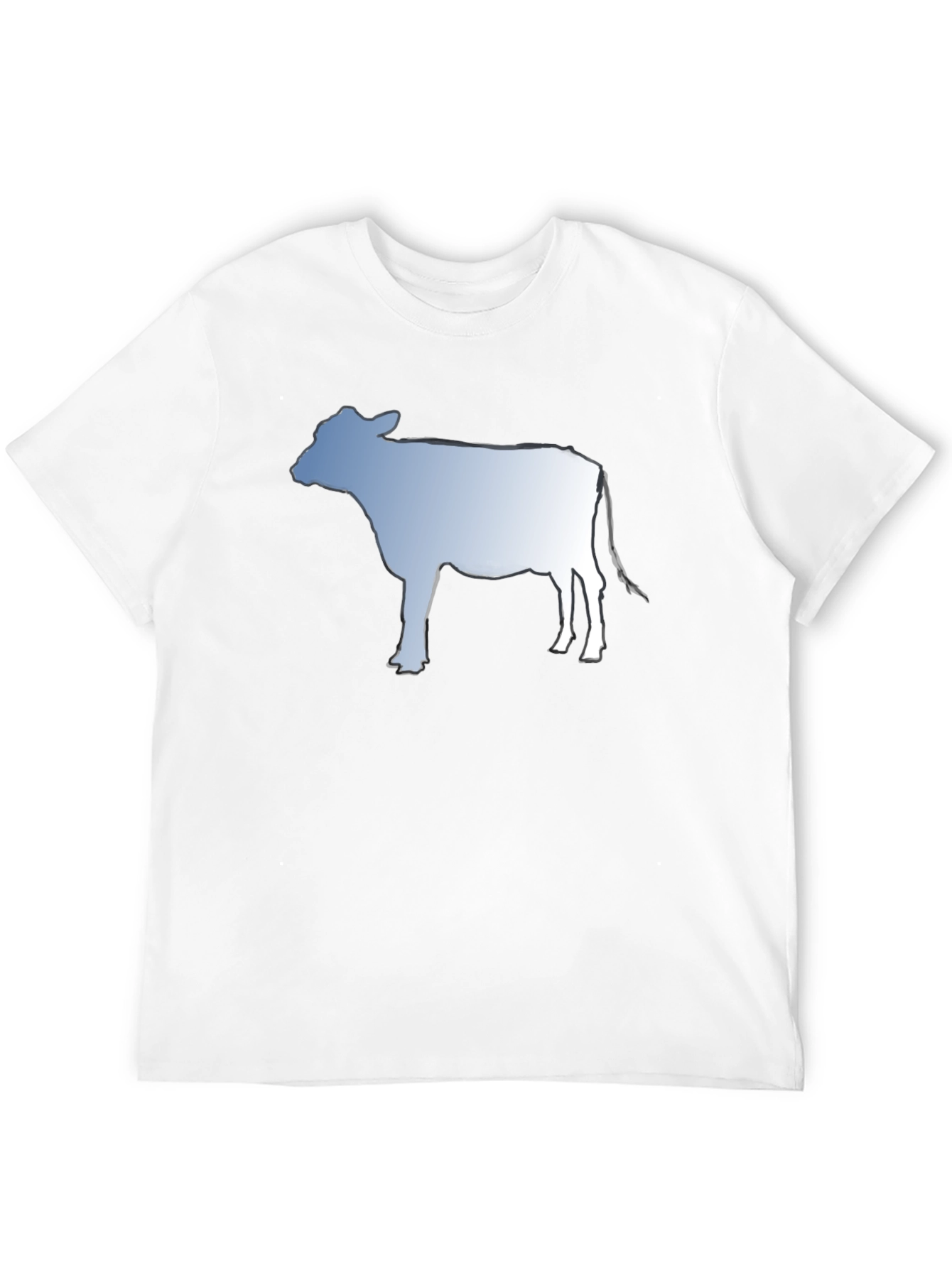 Cow Silhouette Graphic Tee - Black Cotton T-Shirt