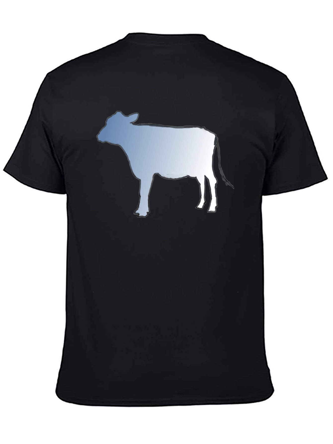 Cow Silhouette Graphic Tee - Black Cotton T-Shirt