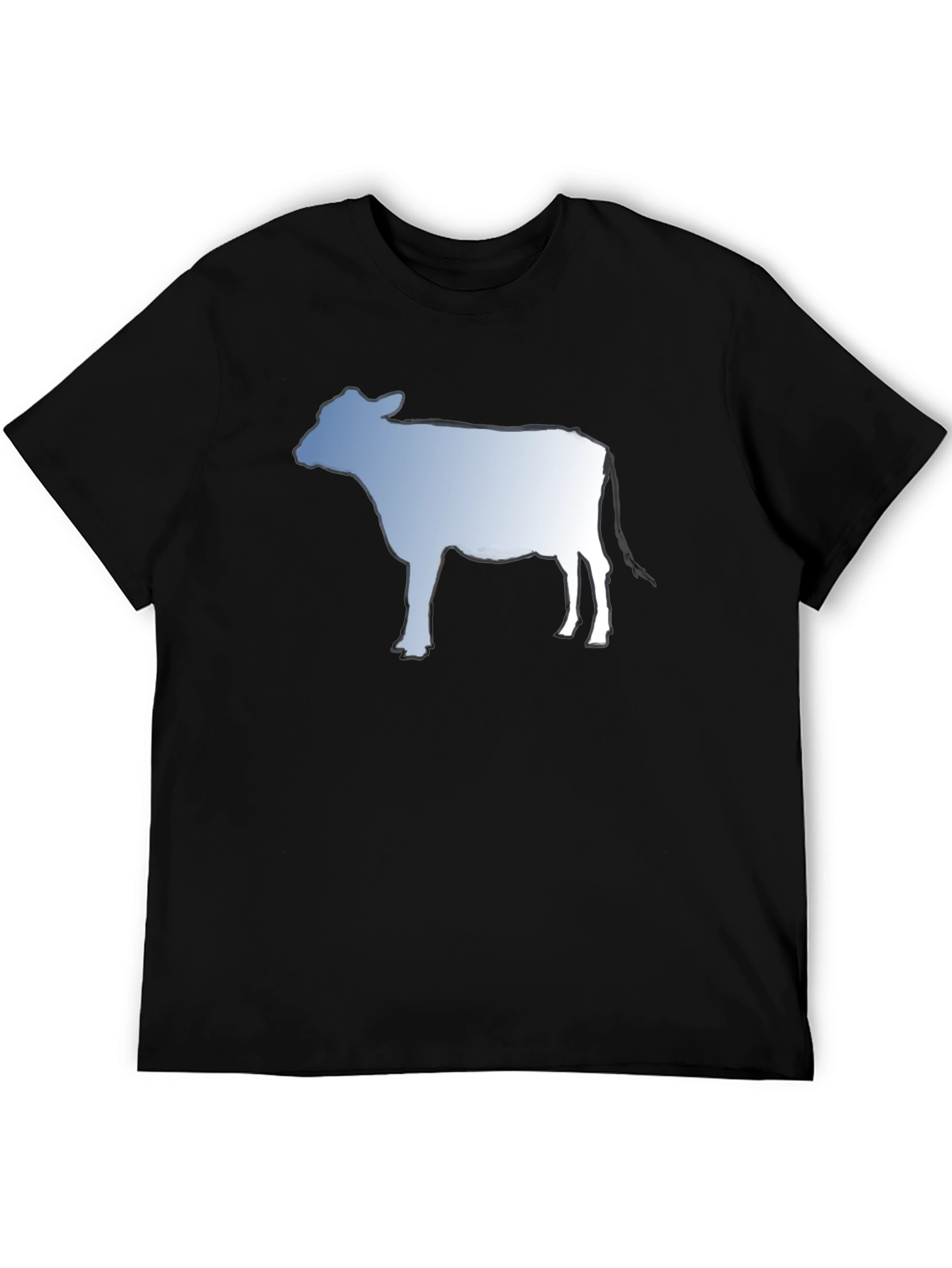 Cow Silhouette Graphic Tee - Black Cotton T-Shirt