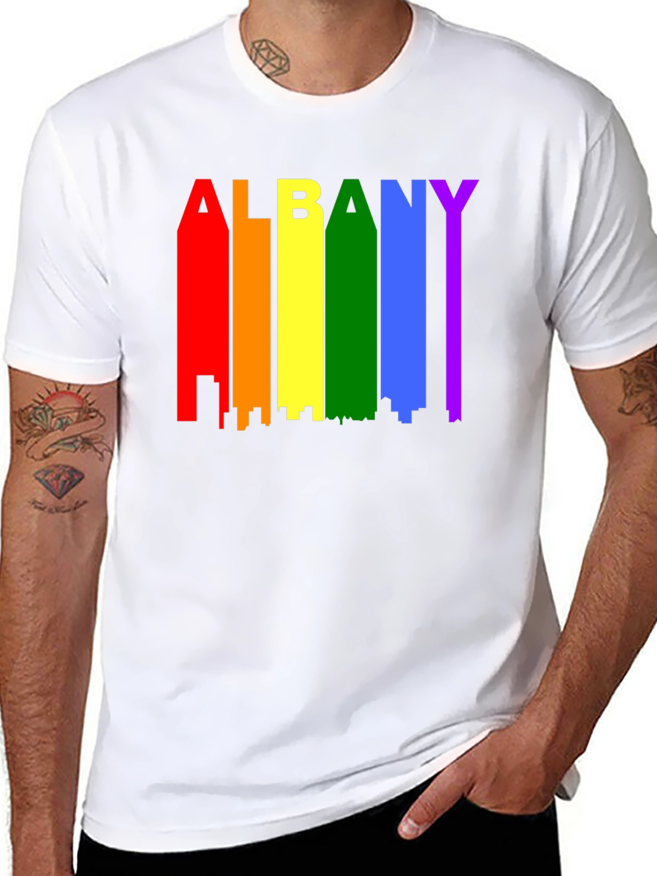 Albany Pride Rainbow Graphic Tee