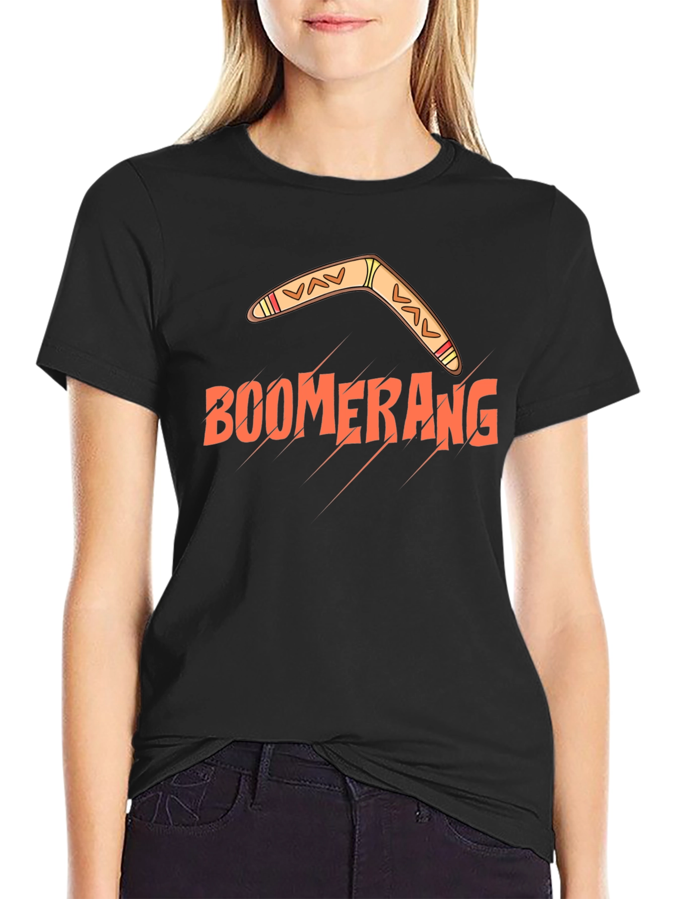 Boomerang Graphic T-Shirt - Black Cotton Tee