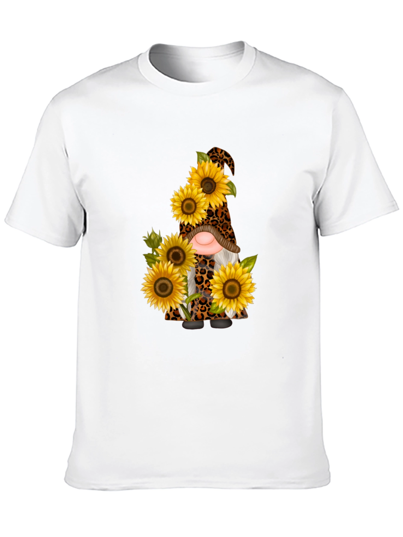 Sunflower Leopard Gnome Black Tee