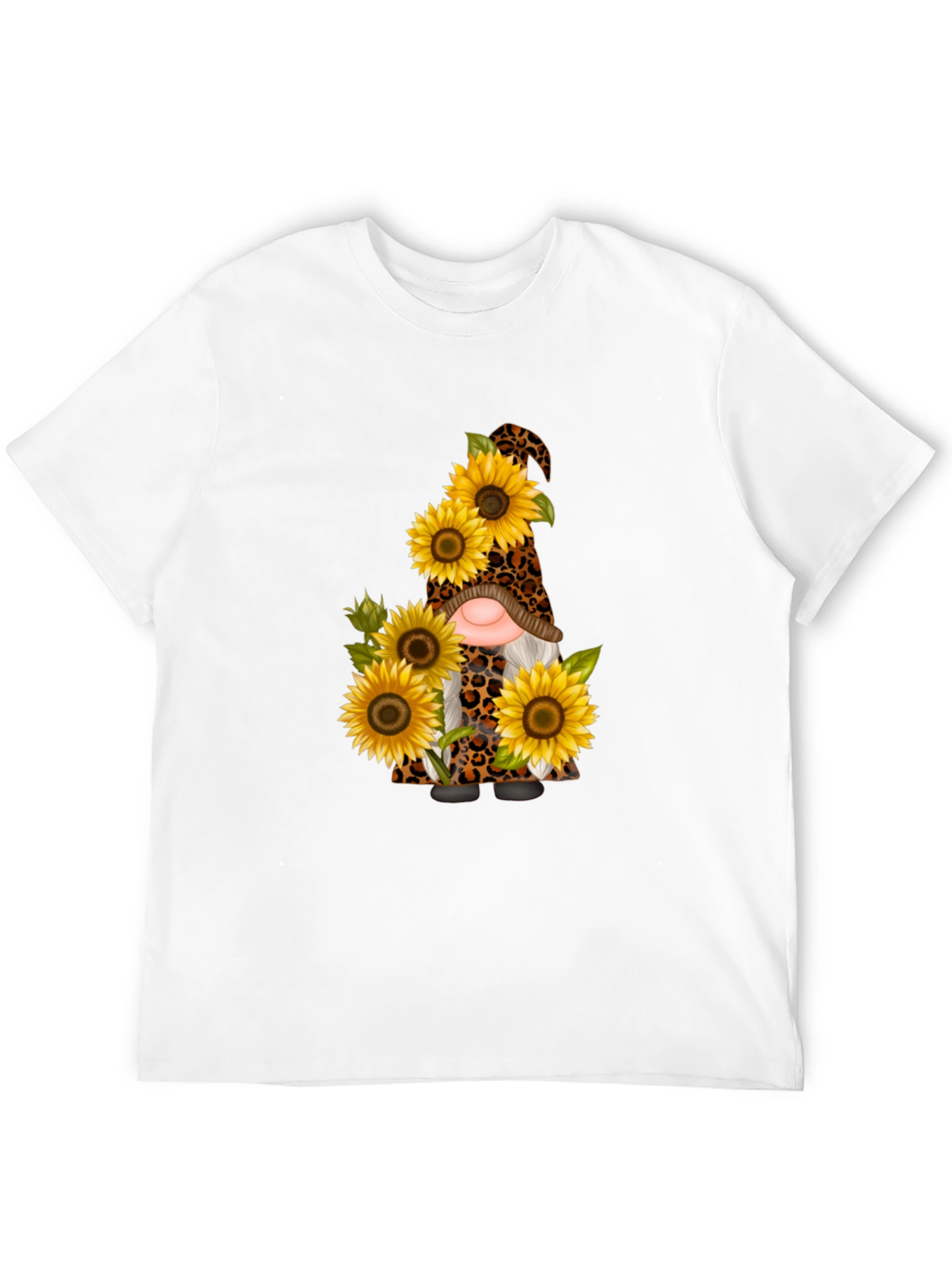 Sunflower Leopard Gnome Black Tee