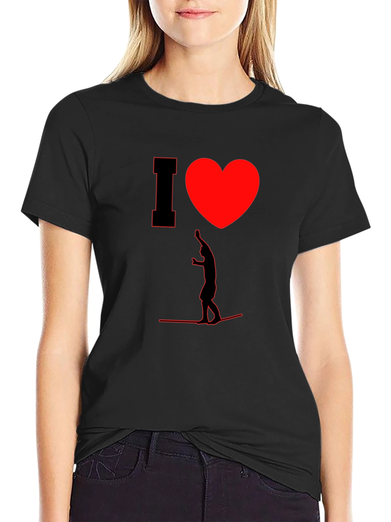 I Heart Wakeboarding T-Shirt - Cool Black Tee