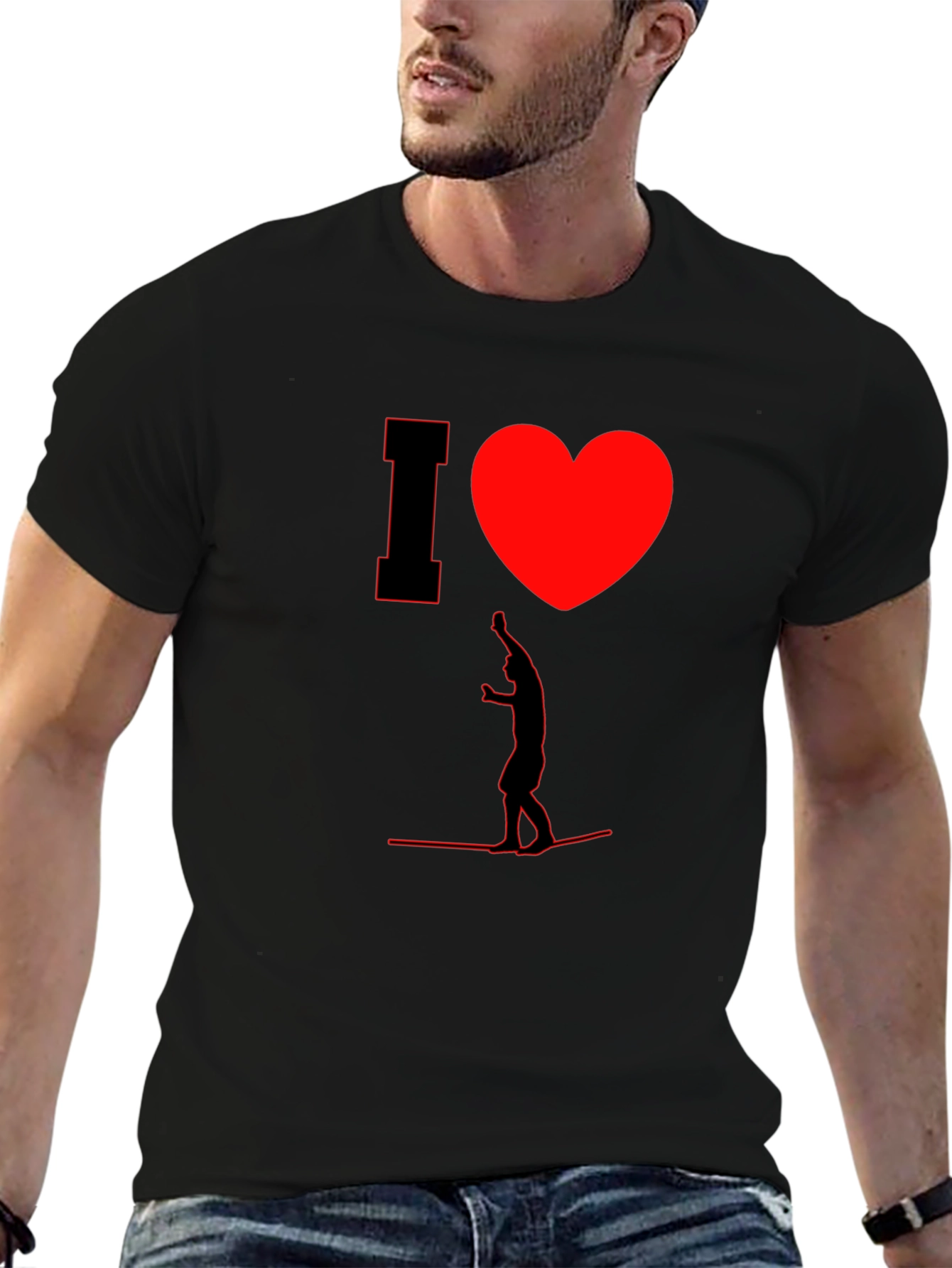 I Heart Wakeboarding T-Shirt - Cool Black Tee