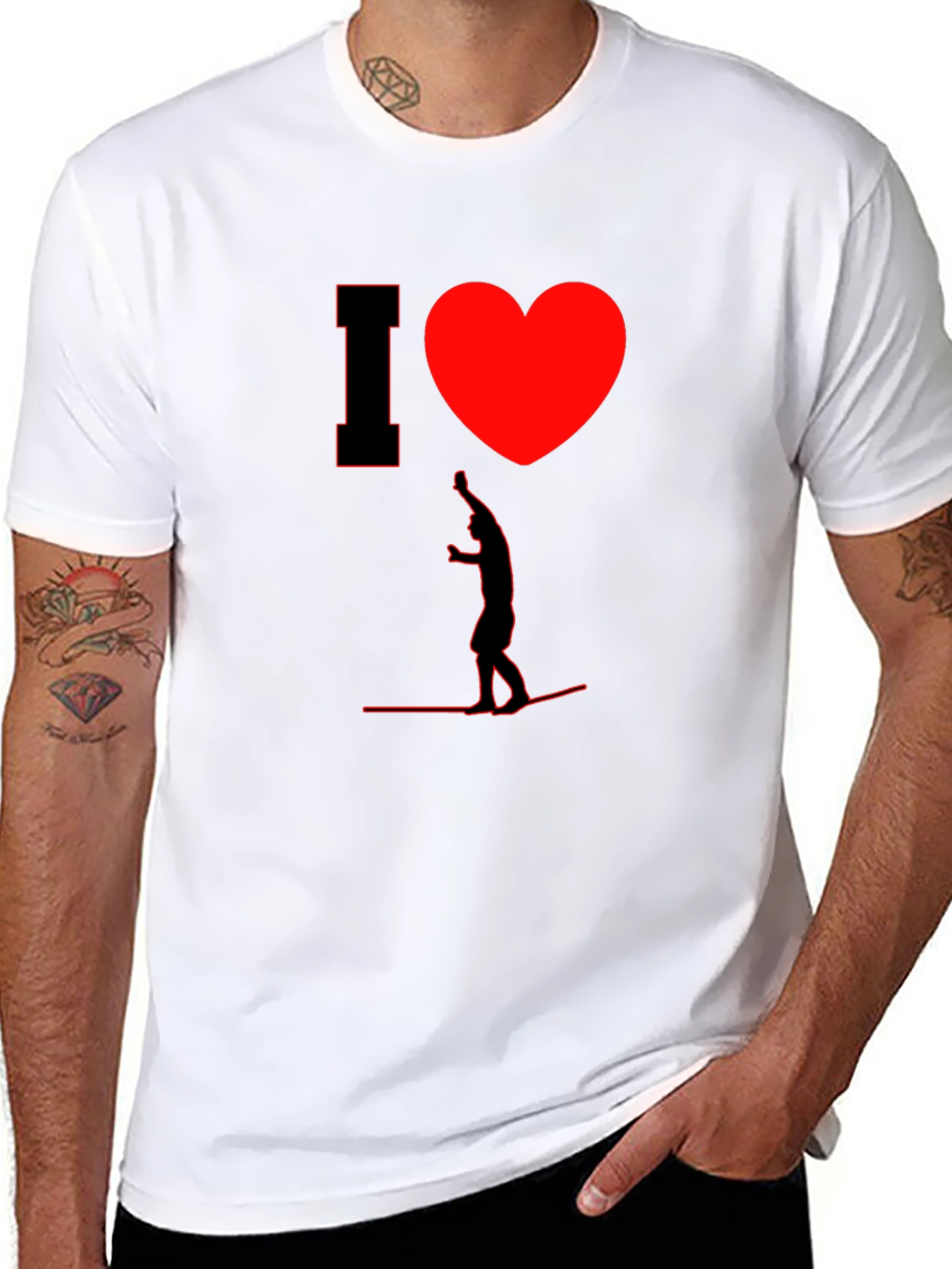 I Heart Wakeboarding T-Shirt - Cool Black Tee