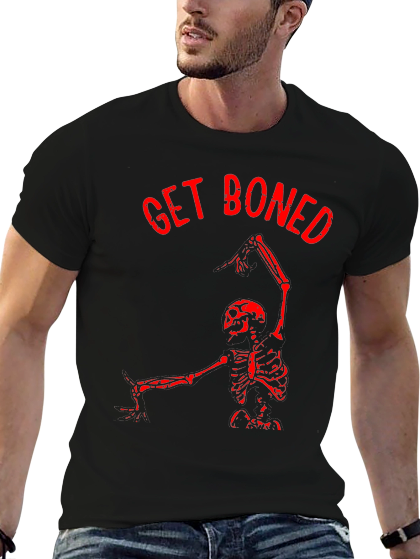 Get Boned Skeleton Graphic T-Shirt - Black