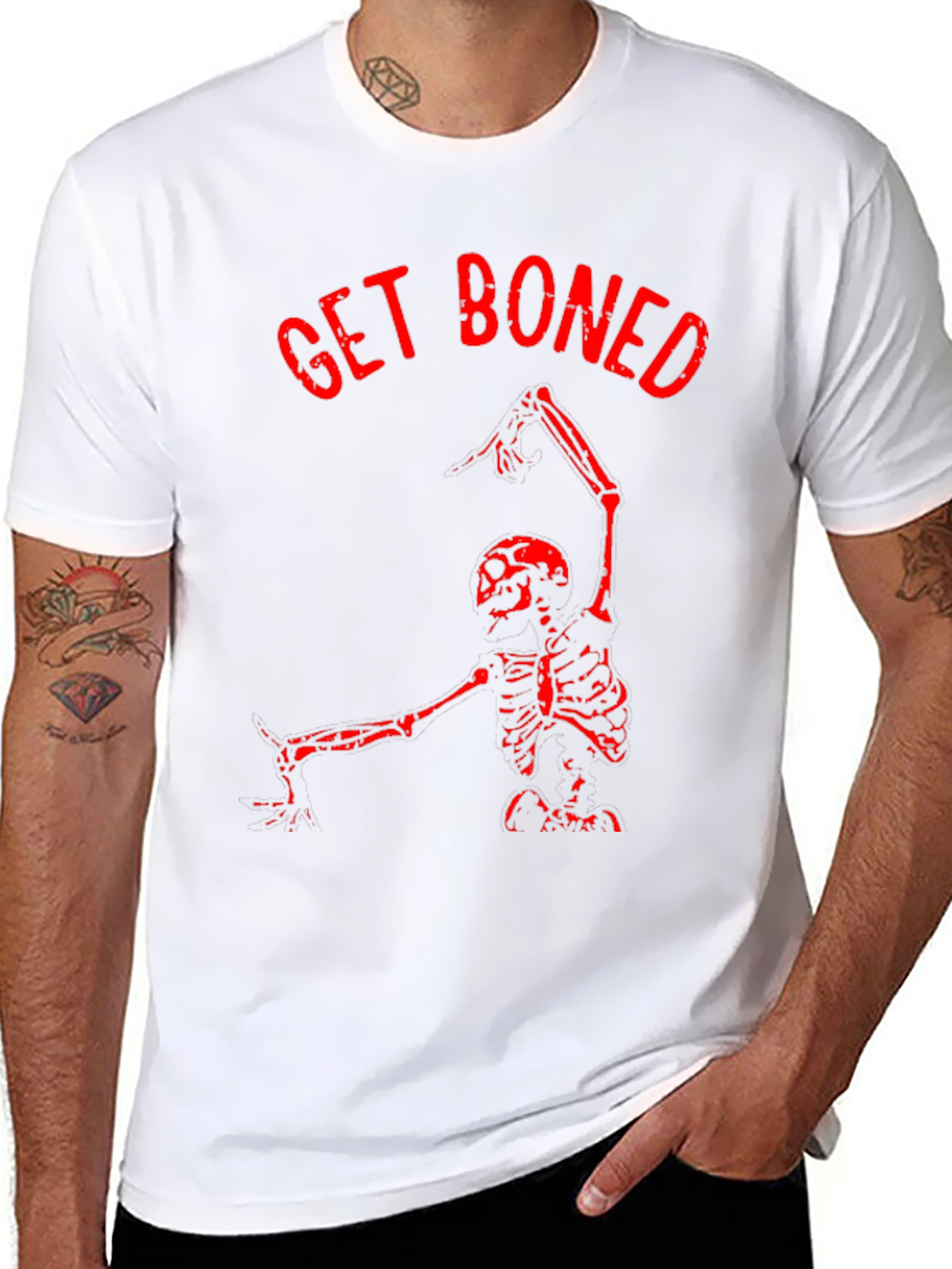 Get Boned Skeleton Graphic T-Shirt - Black