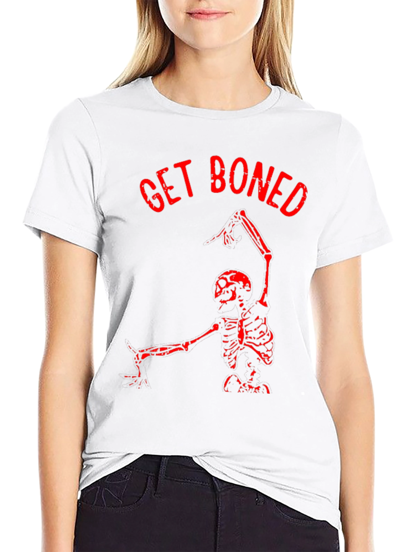 Get Boned Skeleton Graphic T-Shirt - Black