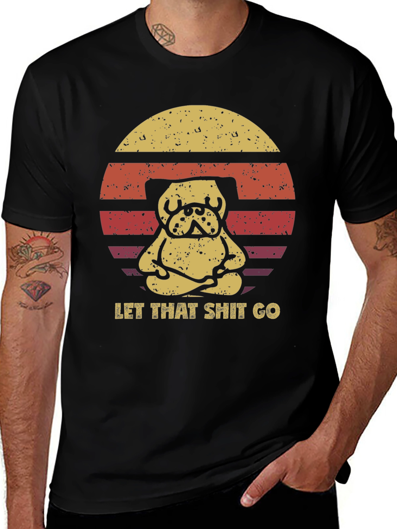 Zen Pug T-Shirt - Let That Shit Go