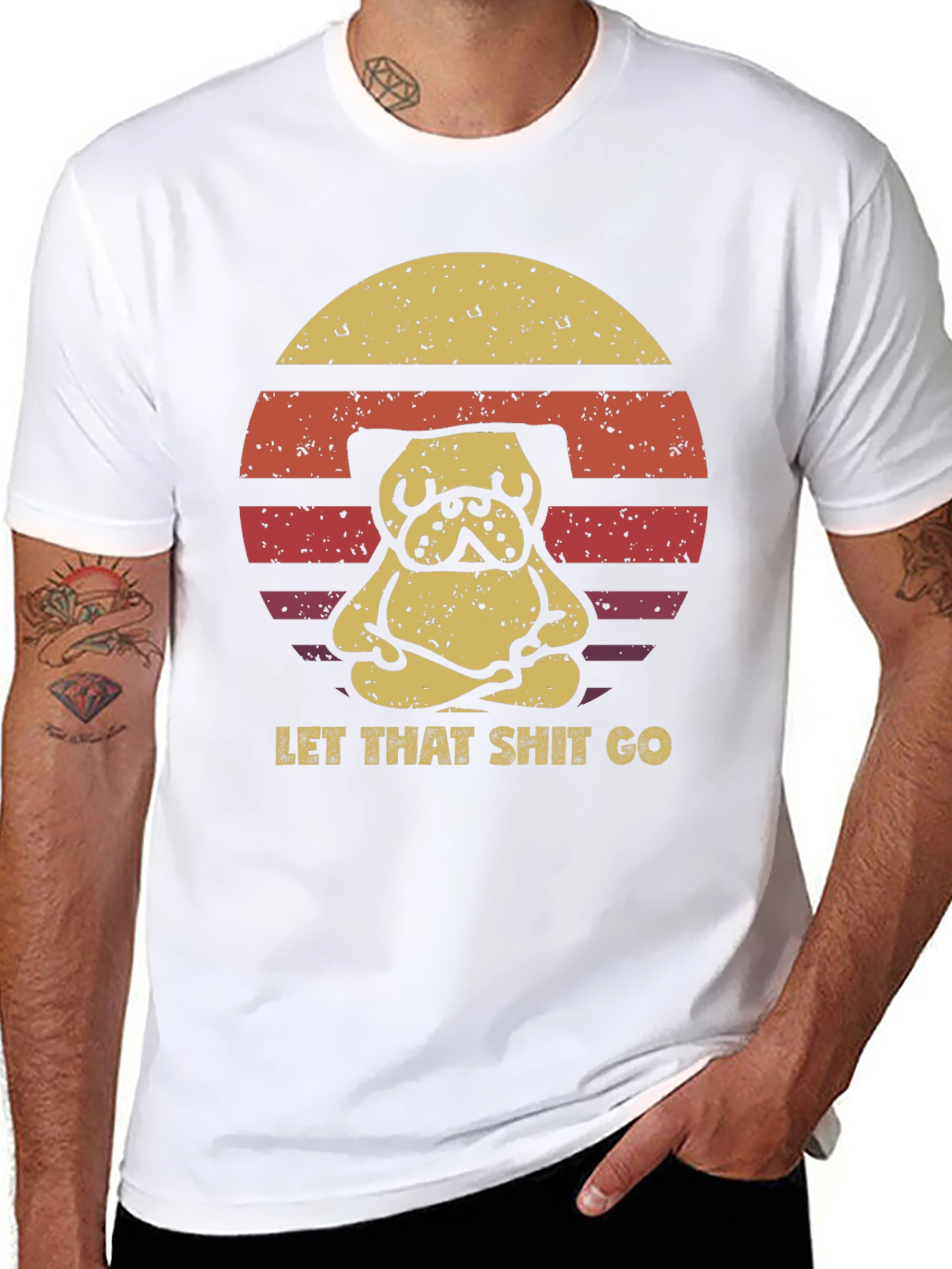 Zen Pug T-Shirt - Let That Shit Go