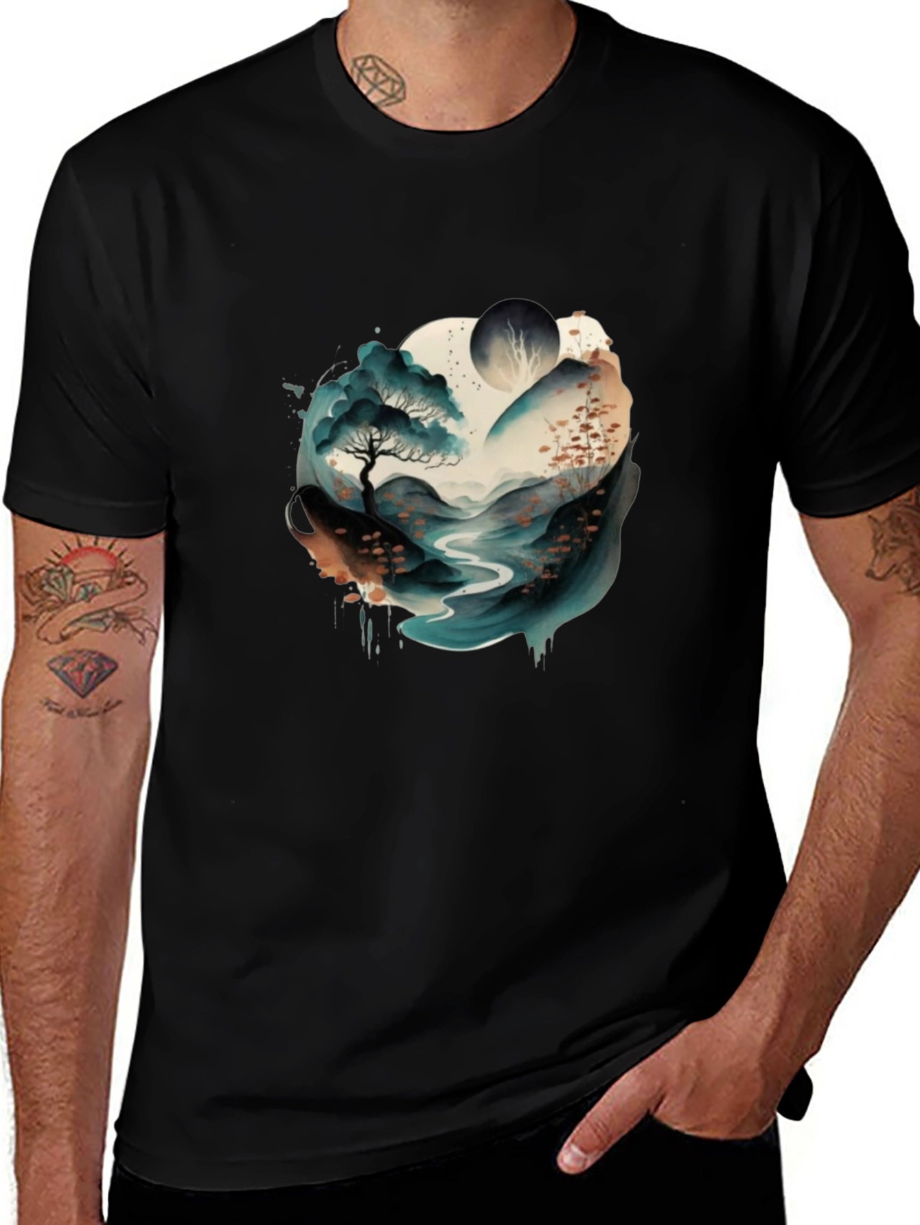 Watercolor Landscape Graphic Tee