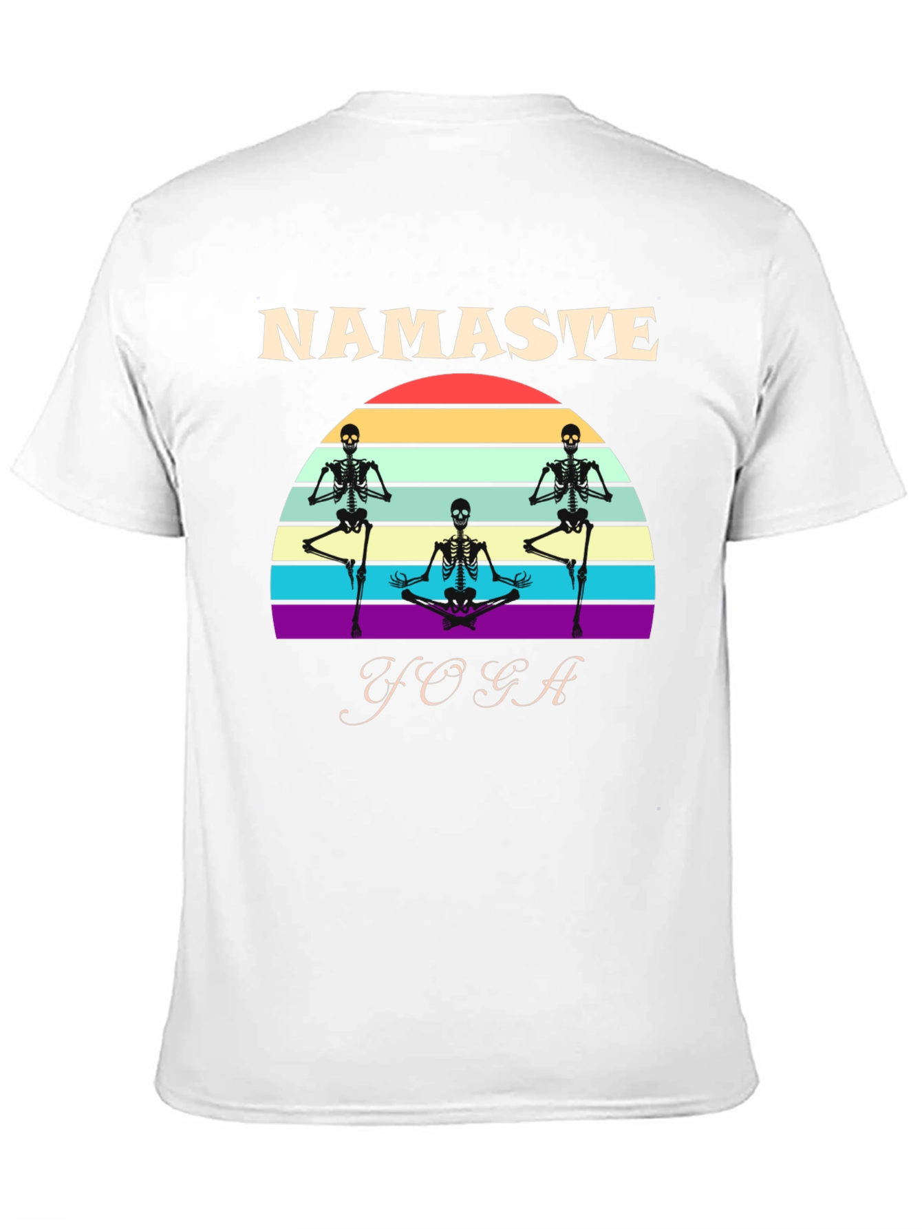 Namaste Yoga Skeleton Graphic T-Shirt