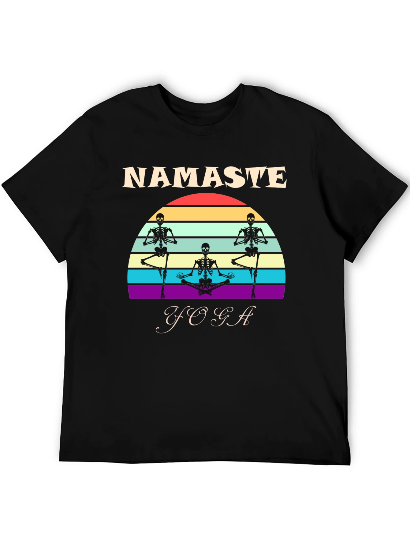 Namaste Yoga Skeleton Graphic T-Shirt