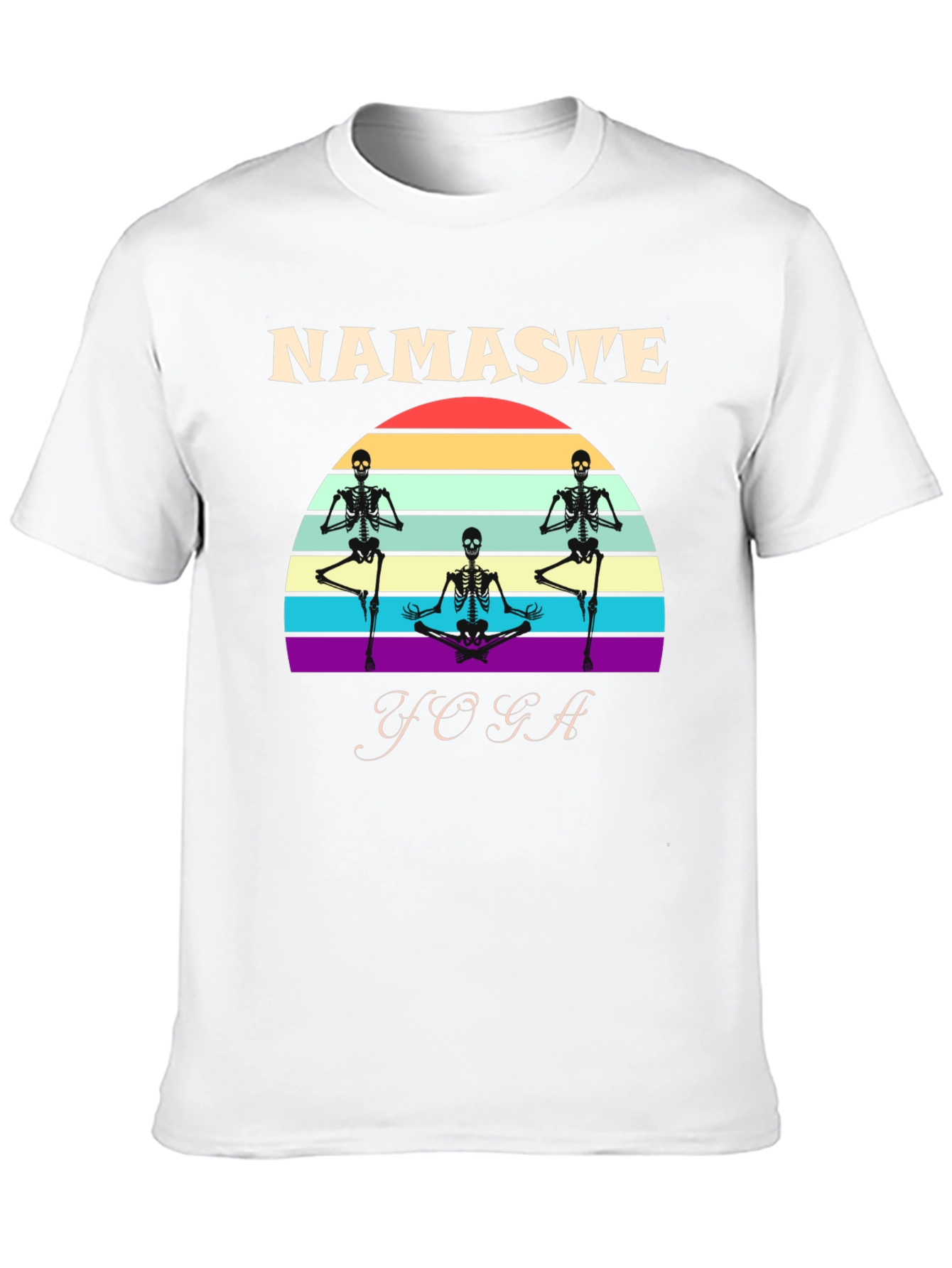 Namaste Yoga Skeleton Graphic T-Shirt