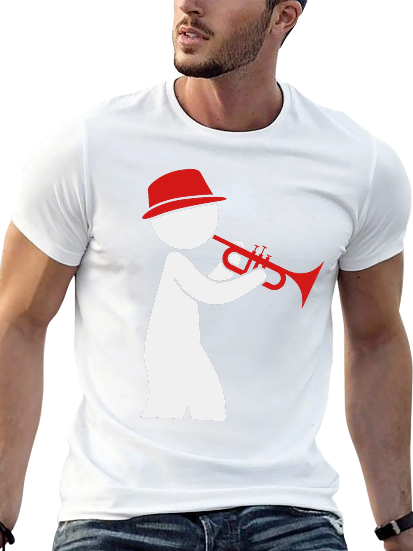 Jazz Trumpet Player Graphic Tee - Black