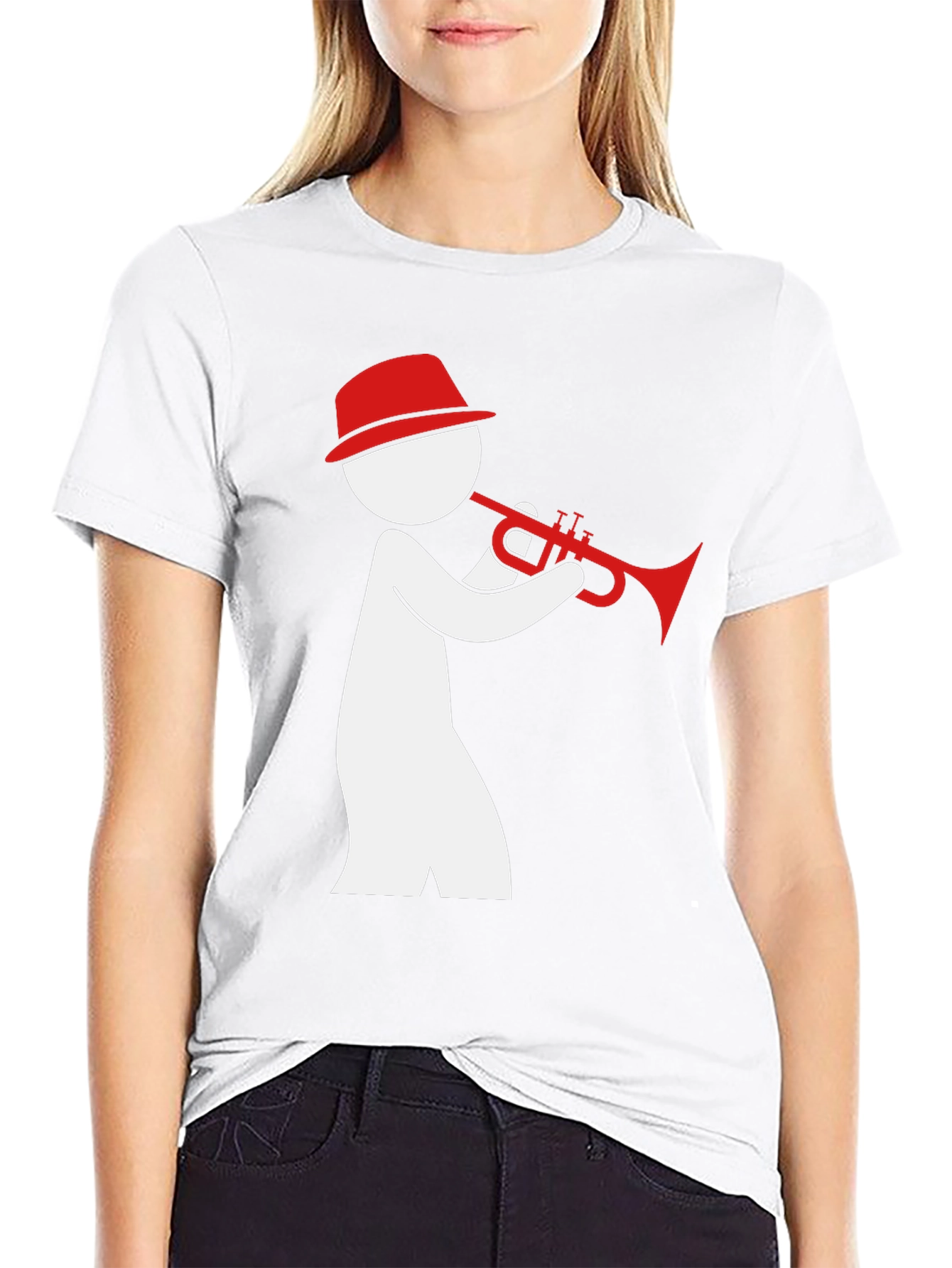 Jazz Trumpet Player Graphic Tee - Black