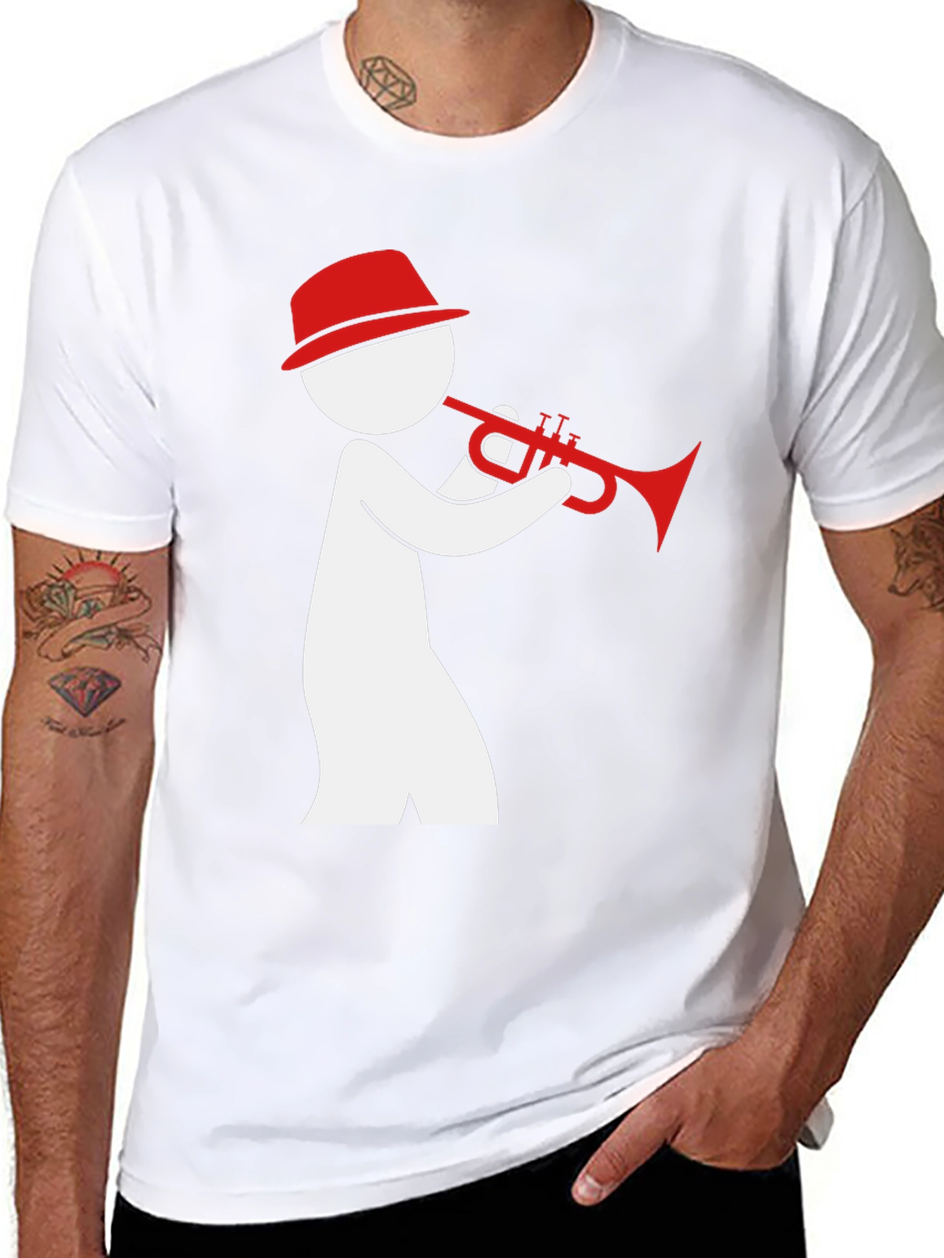 Jazz Trumpet Player Graphic Tee - Black