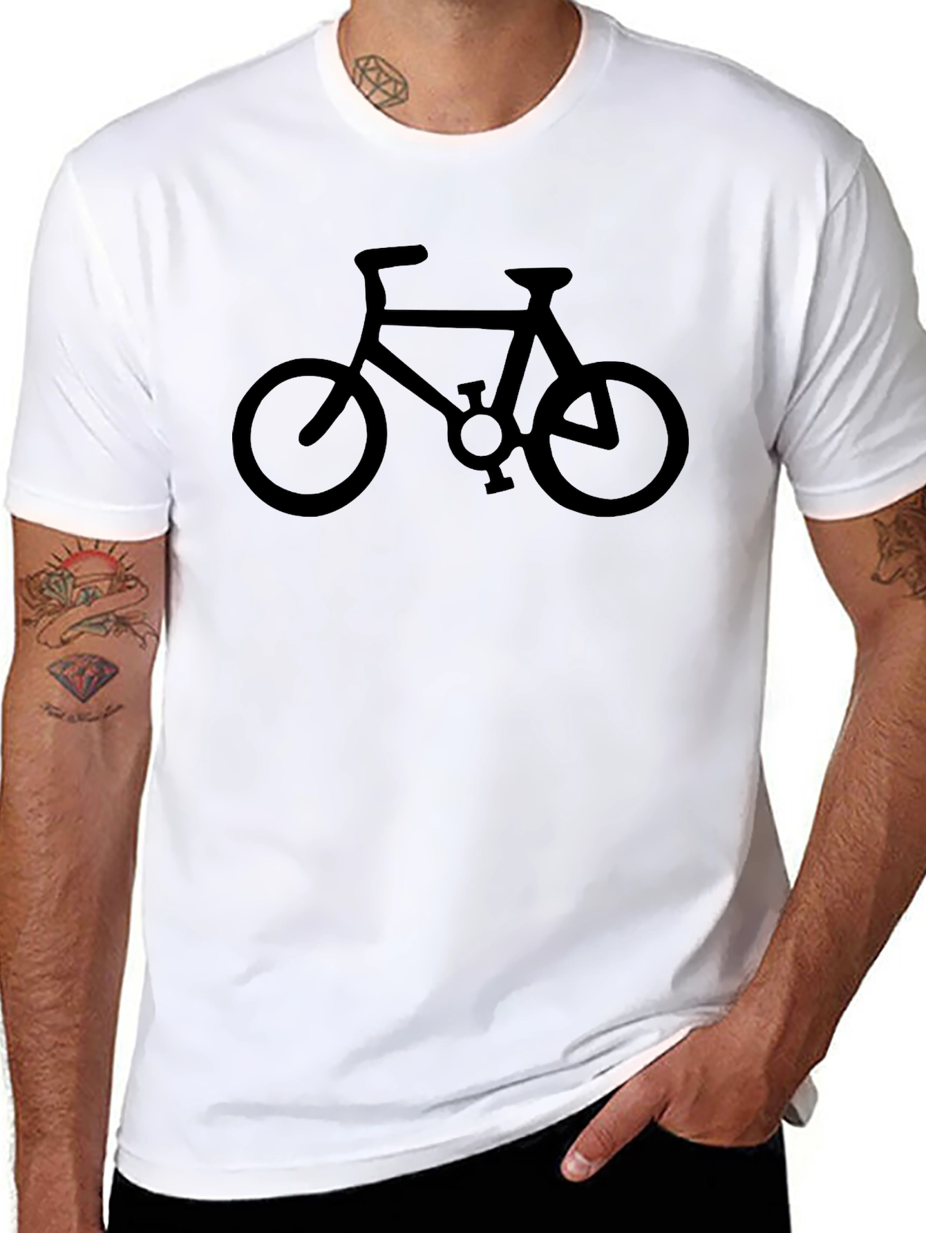 Bike Silhouette Graphic Tee - Classic Black Cotton