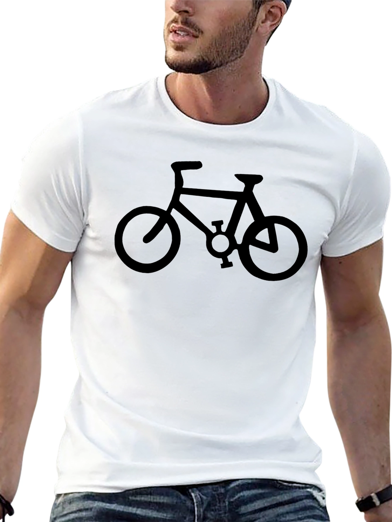 Bike Silhouette Graphic Tee - Classic Black Cotton