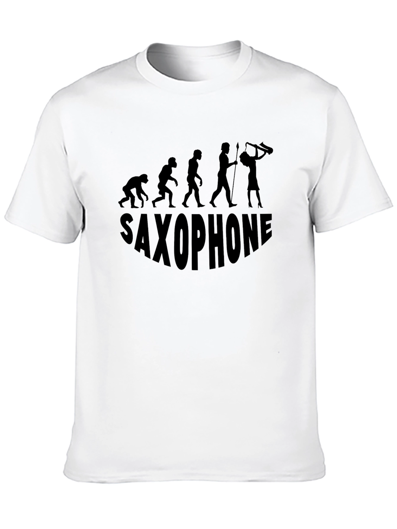 Saxophone Evolution Mens Black T-Shirt