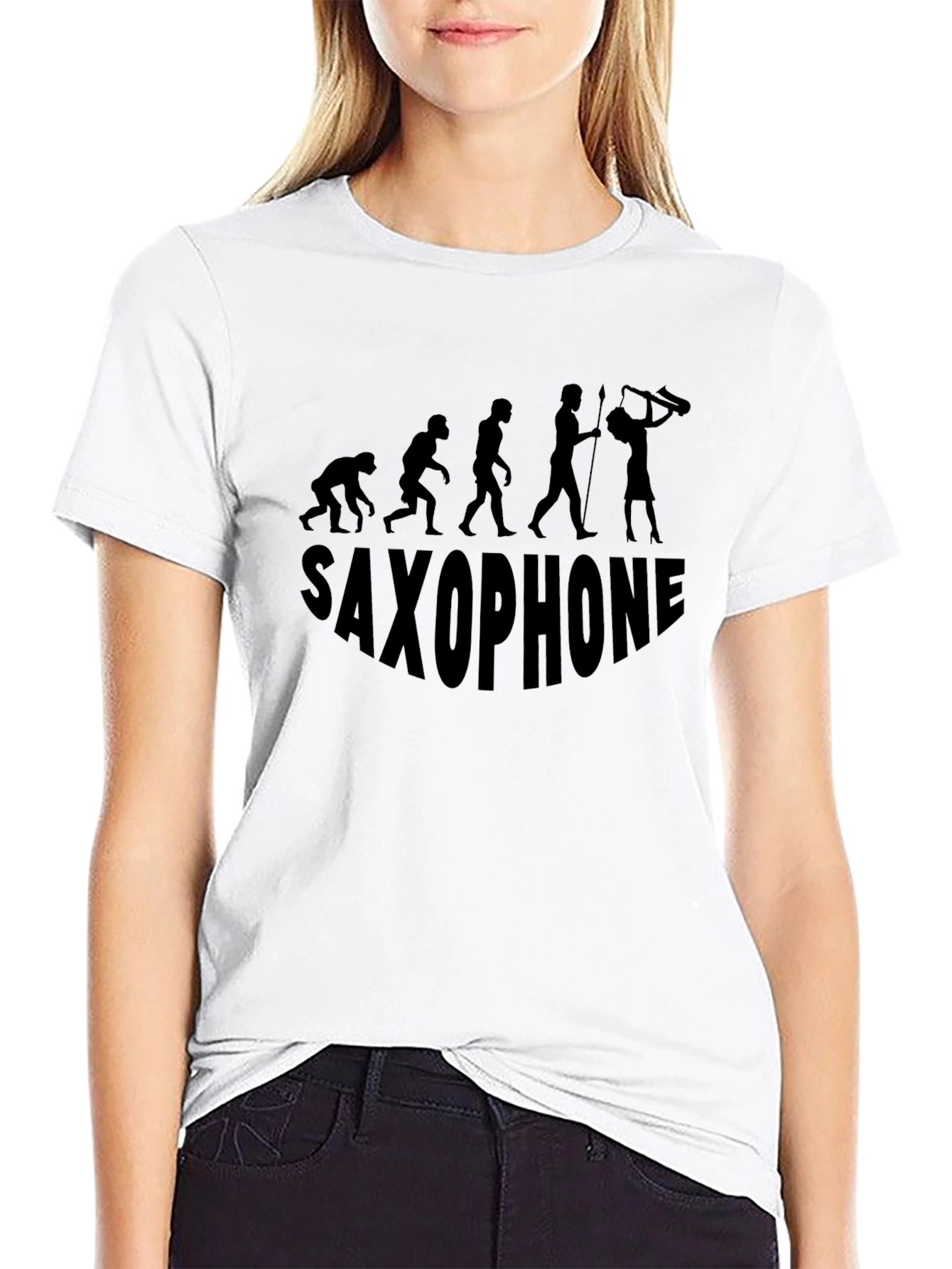 Saxophone Evolution Mens Black T-Shirt