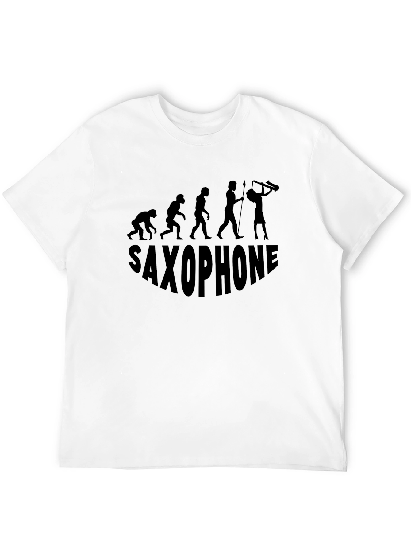 Saxophone Evolution Mens Black T-Shirt