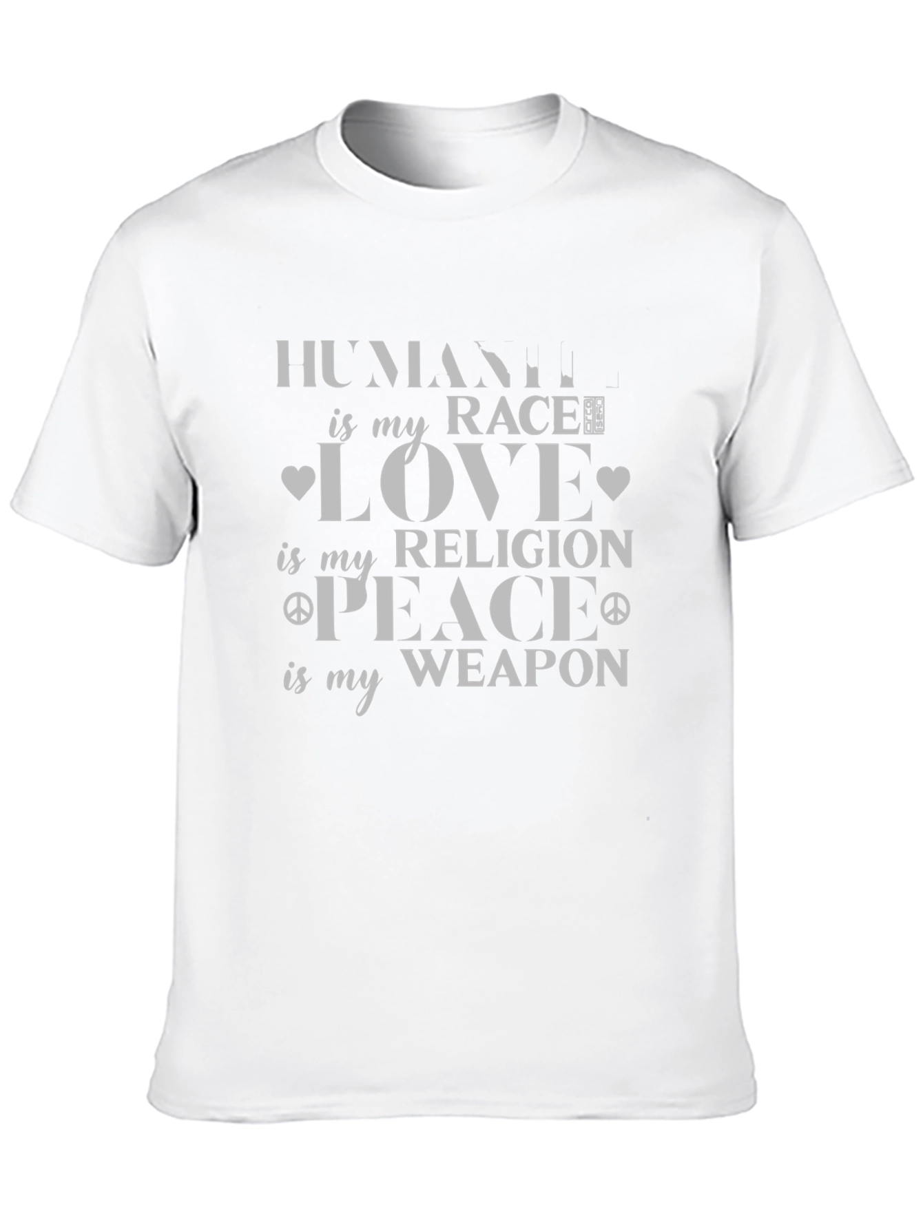 Humanity is my Race T-Shirt Peace Love