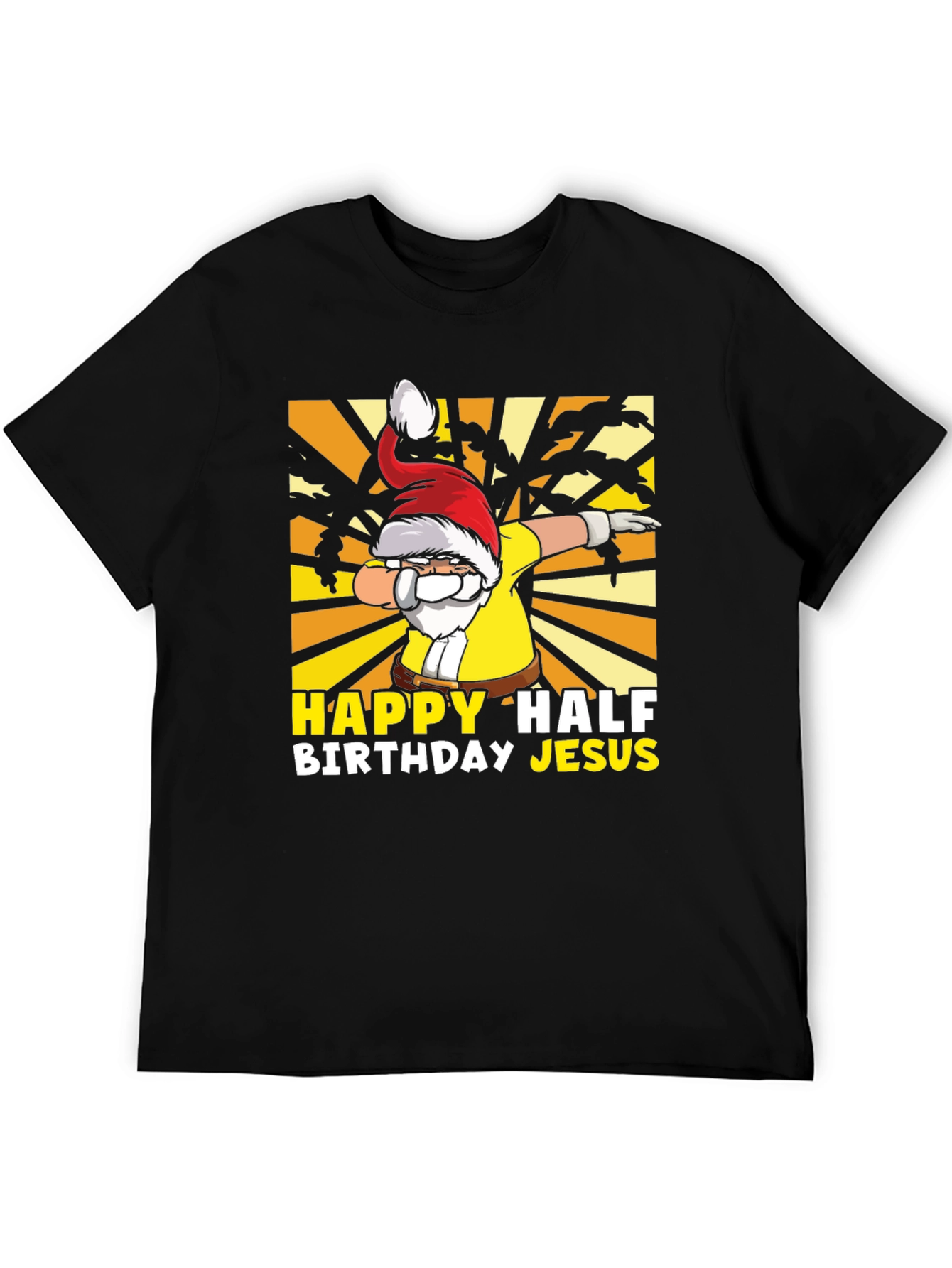 Happy Half Birthday Jesus Dabbing Santa T-Shirt