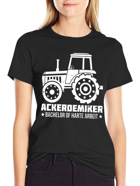 Ackerdemiker Bachelor of Hard Work Tractor Graphic Tee